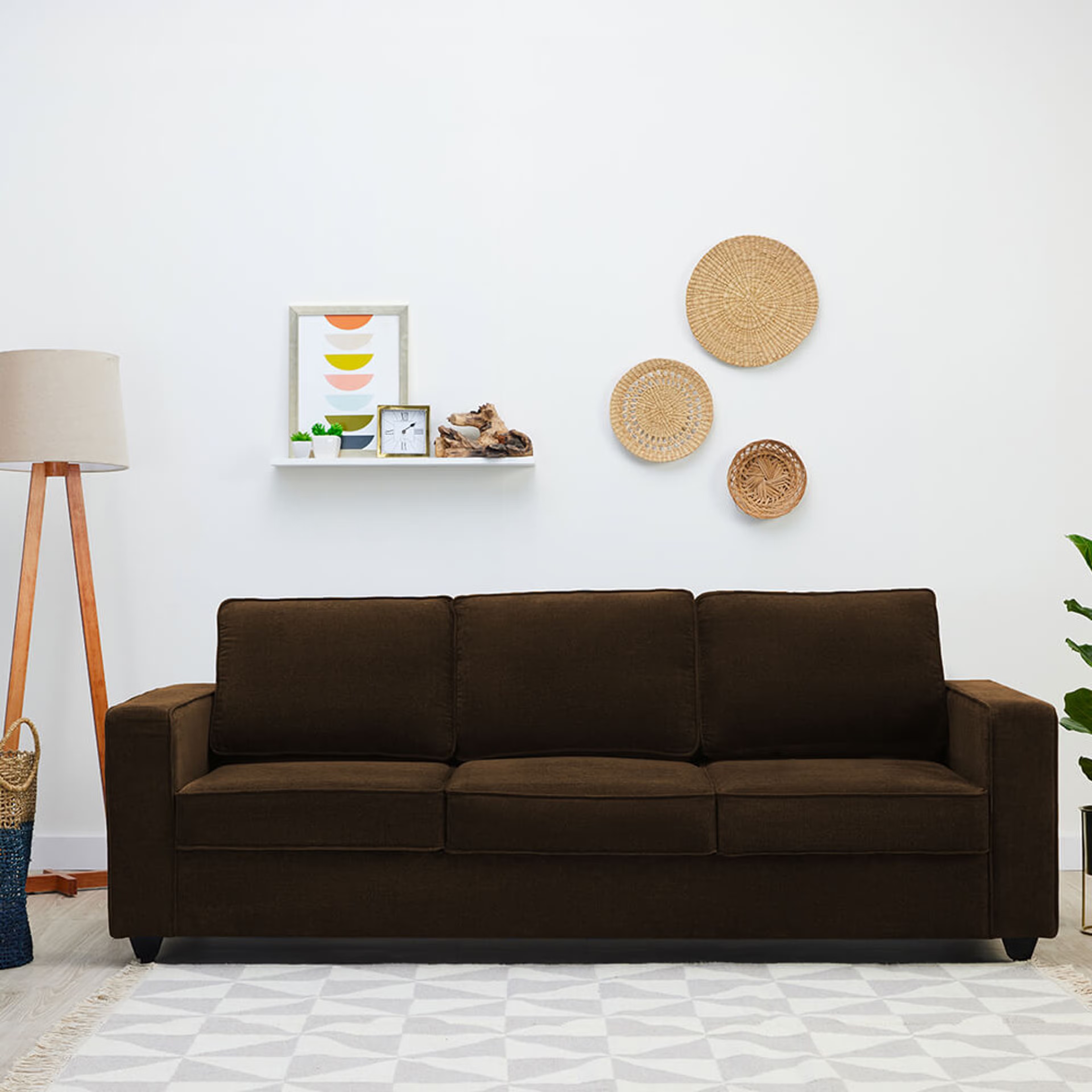 Wakefit Napper Sofa - Two Seater Regular, Without Storage, 2, Dark Earth