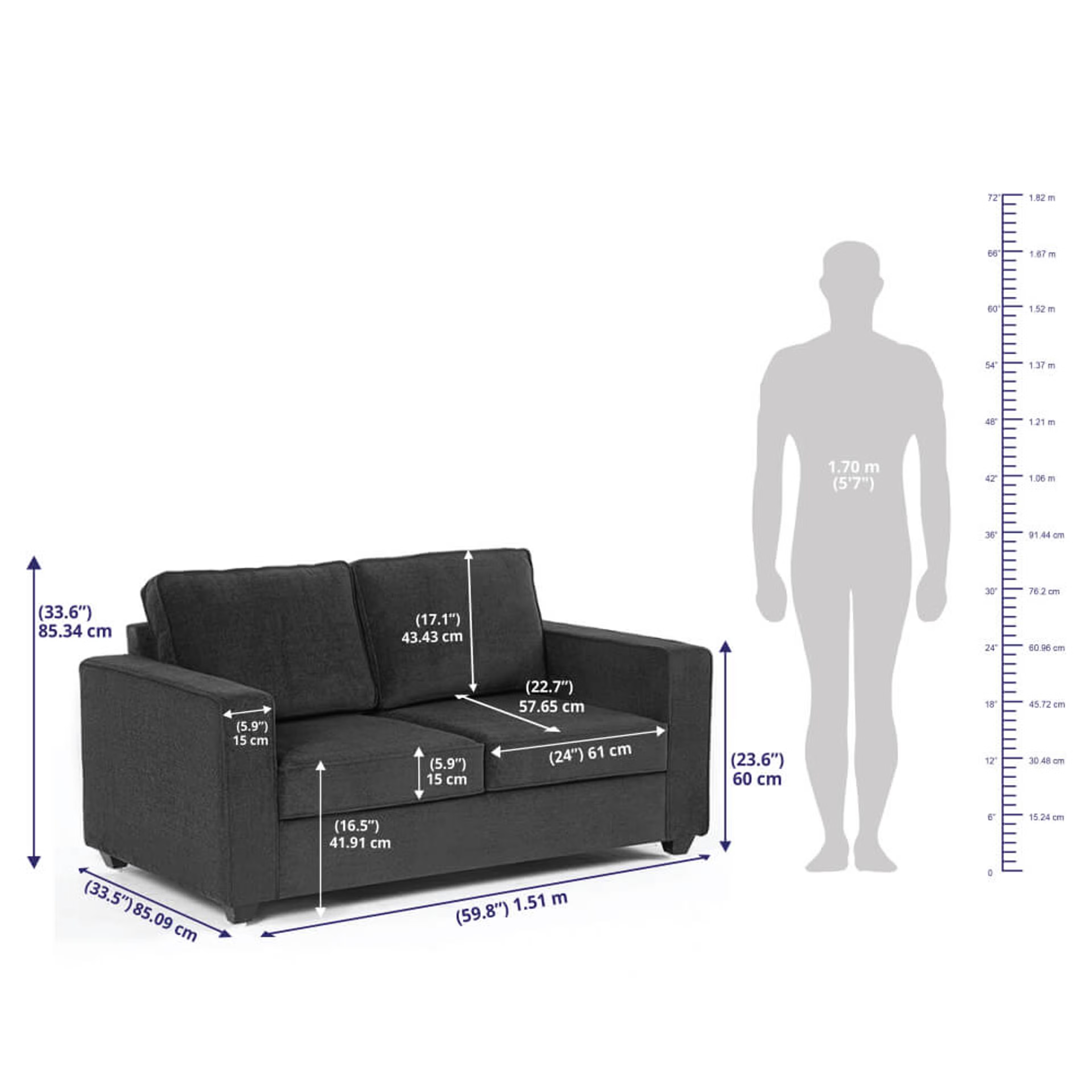 Wakefit Napper Sofa - Two Seater Regular, Without Storage, 2, Smoke Grey 5 Wakefit Napper Sofa - Two Seater Regular, Without Storage, 2, Smoke Grey