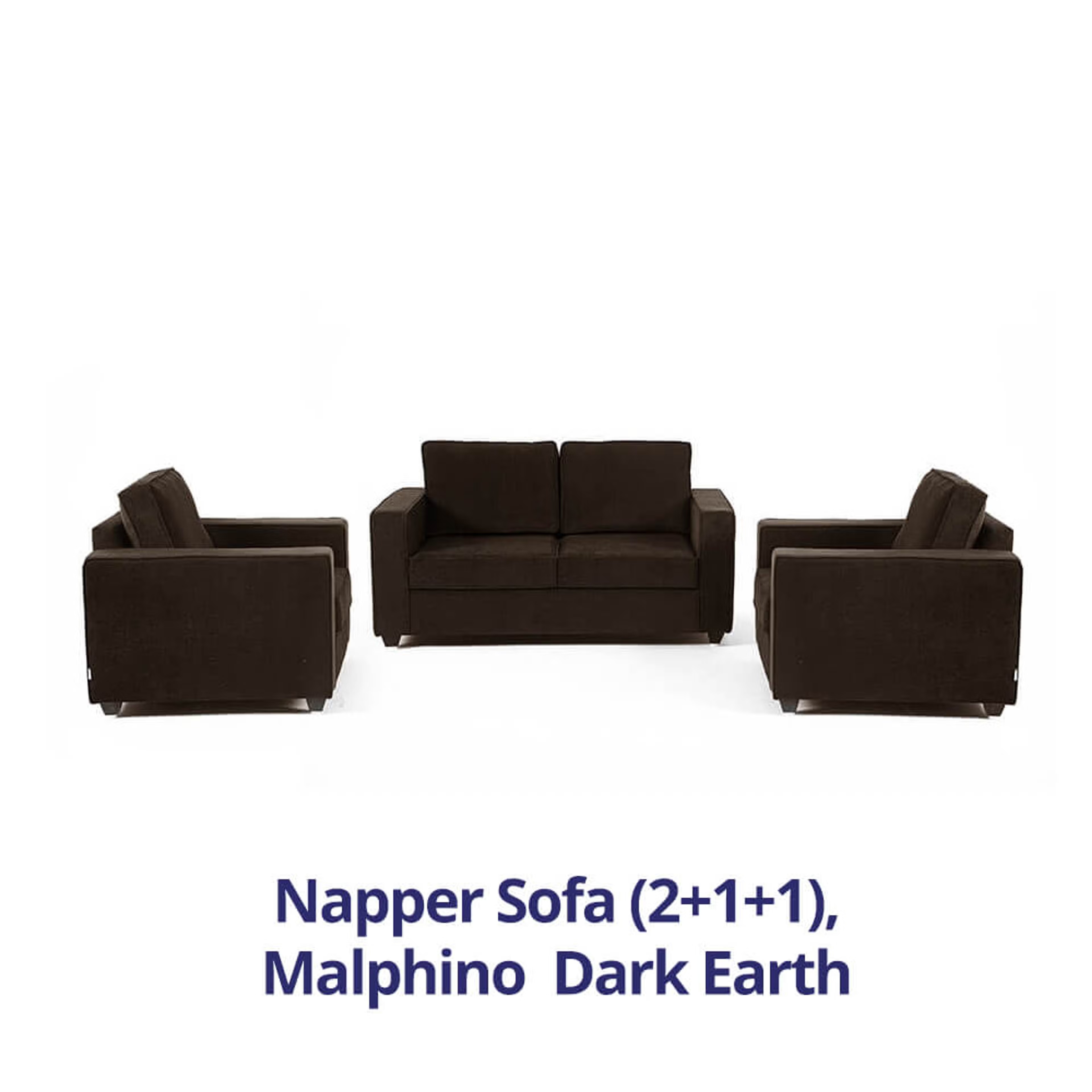 Home 37 Wakefit Napper Sofa Set (2+1+1) Regular, Without Storage, 2+1+1, Dark Earth