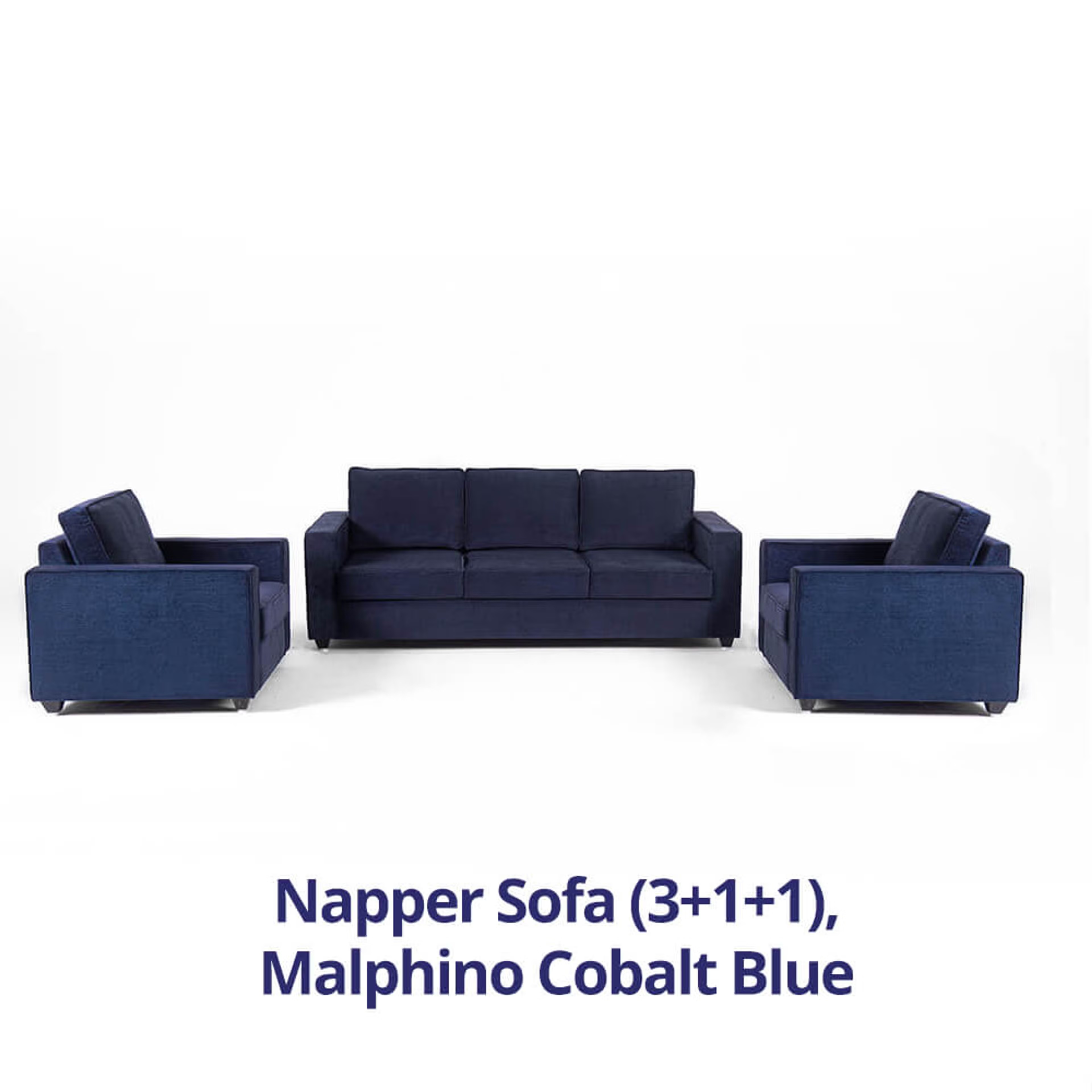 Wakefit Napper Sofa Set (3+1+1) Regular, Without Storage, 3+1+1, Cobalt Blue