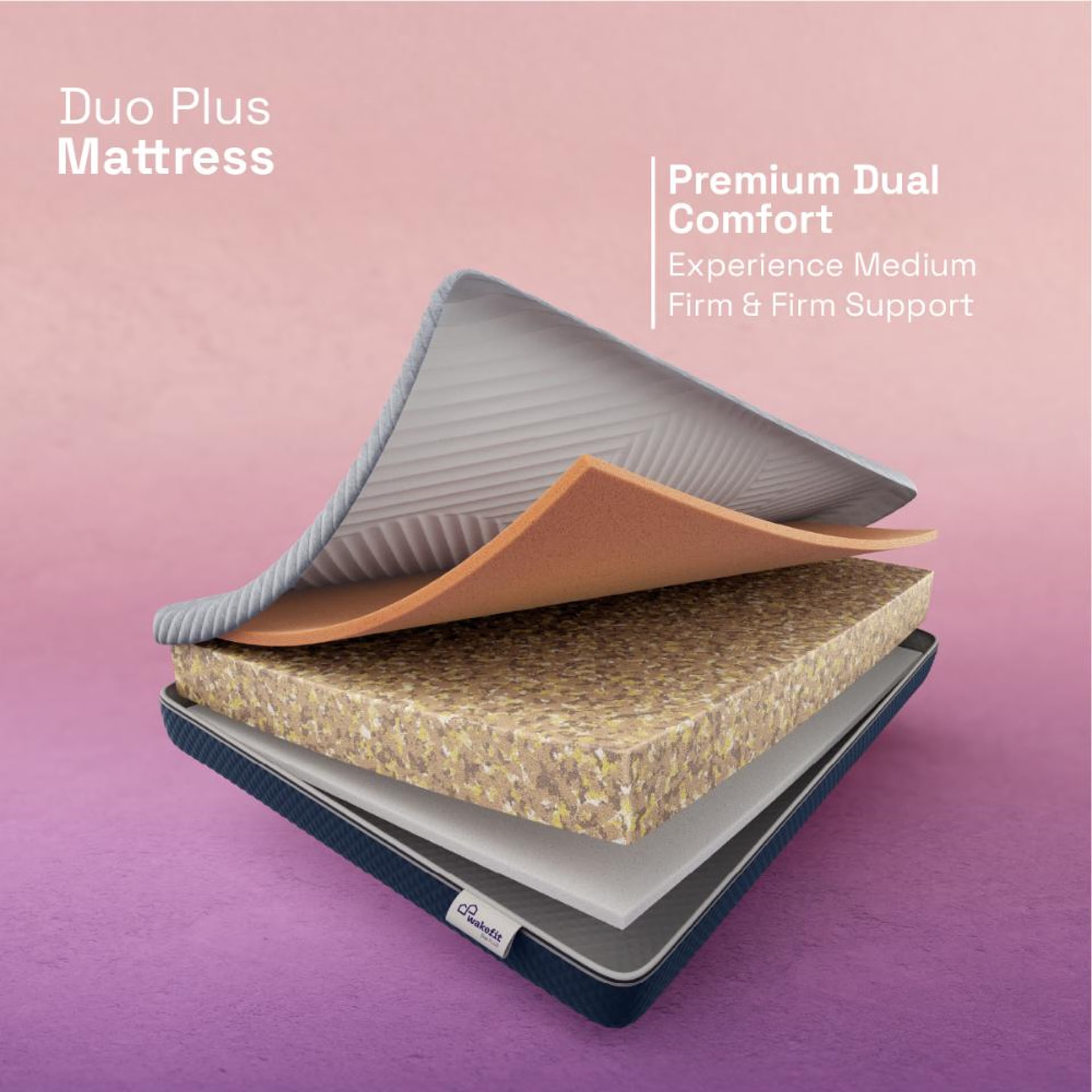 Wakefit Duo Plus Rebonded Mattress Single - 78" x 42" x 8" - 1.98m x 1.07m x 20.3cm