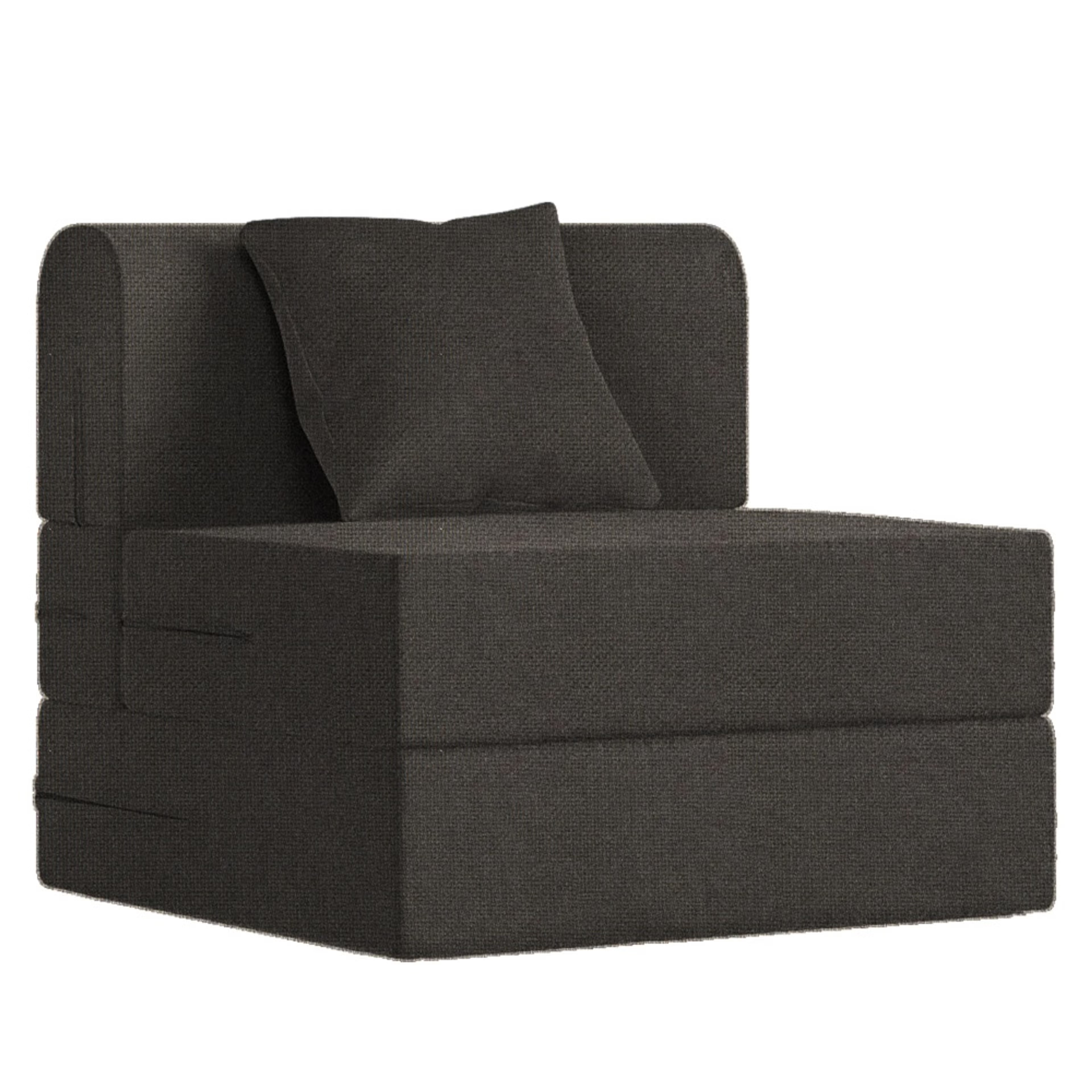Home 38 Wakefit Flipper Sofa cum Bed - One Seater, Omega Ash Grey Regular, 7.5 Thickness, Single Seater, Omega Ash Grey