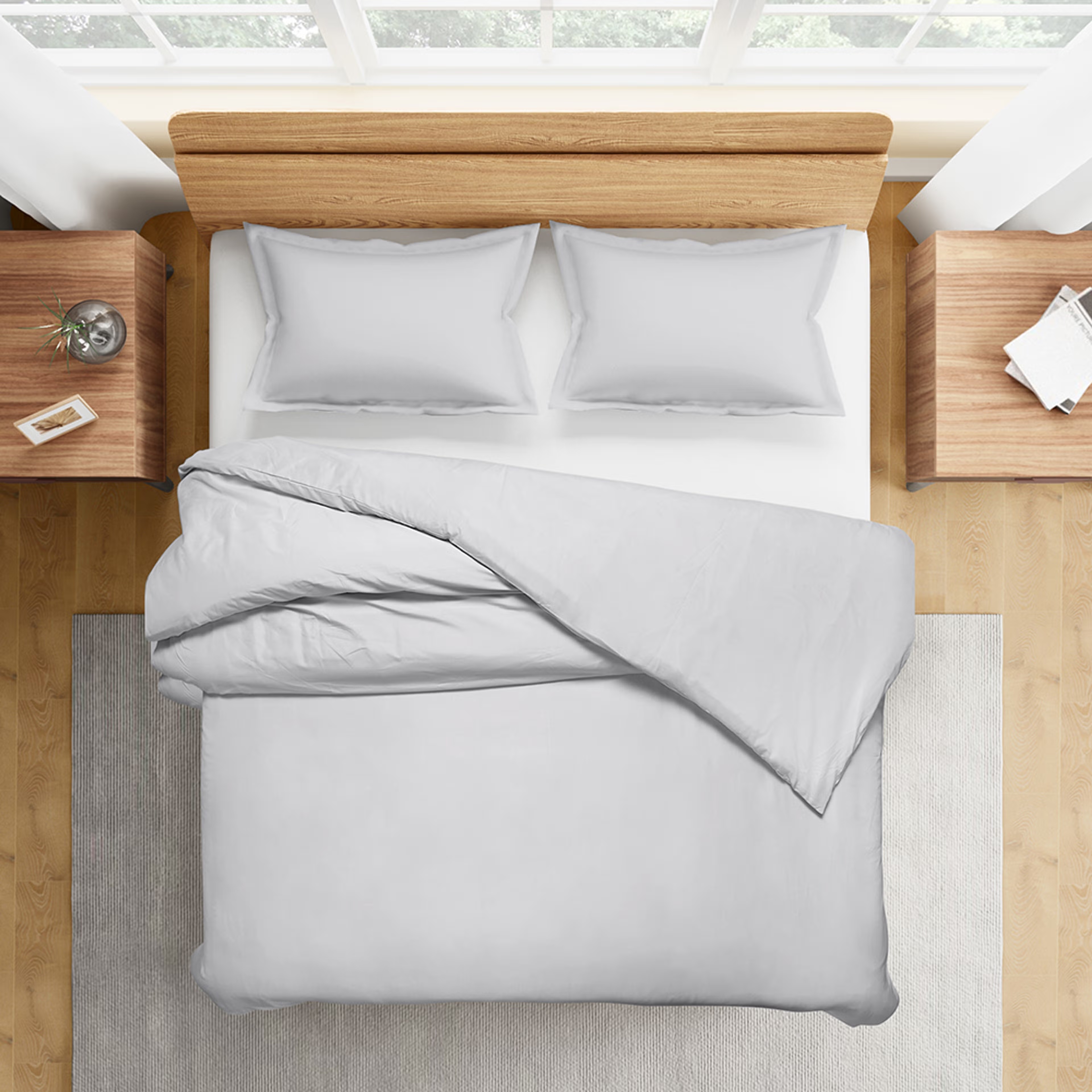 Duvet Cover | Cover for Comforter, Razzai and Duvet with 1 Pillow Cover Super Soft mirco, Grey, Single 90"x60"