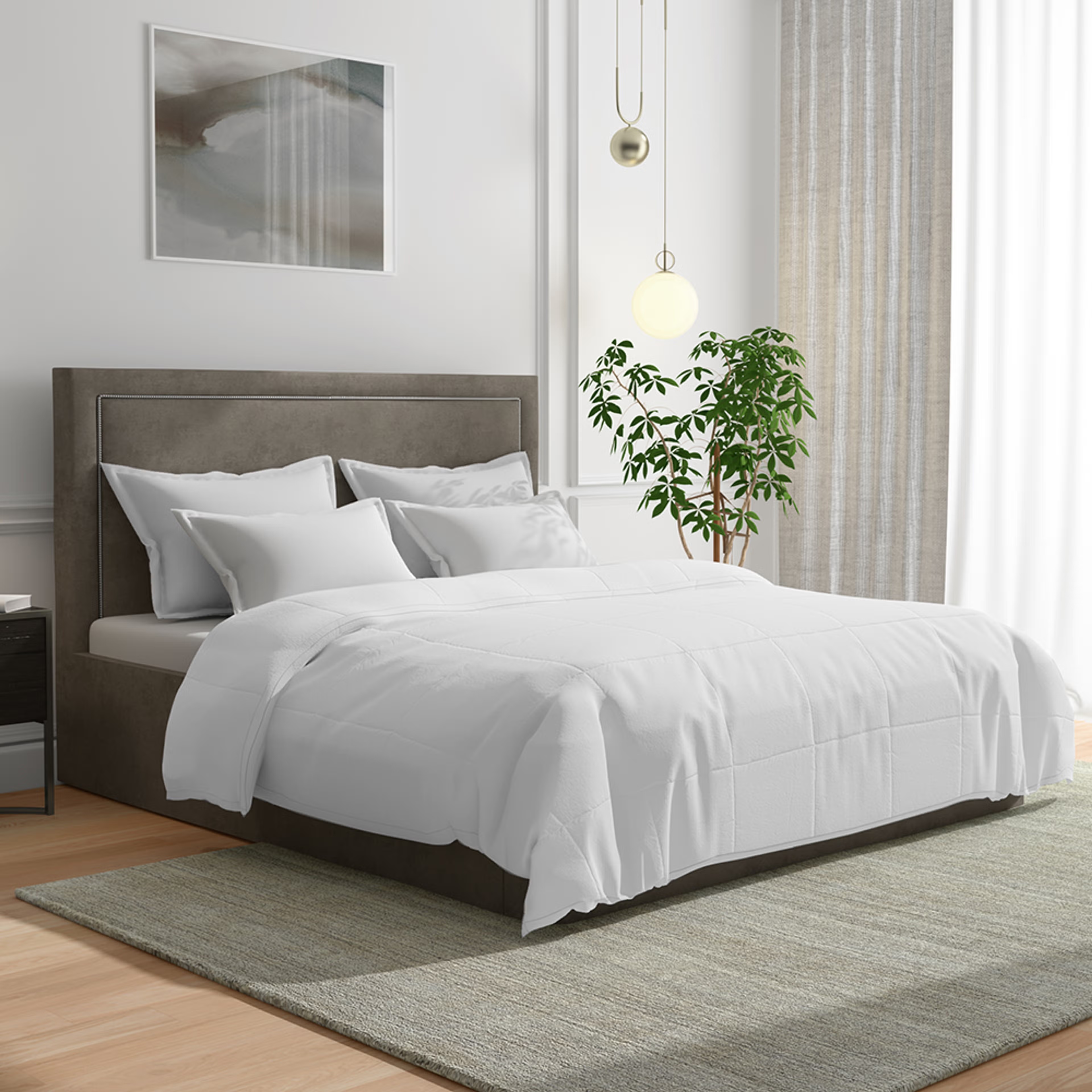 Luxurious Comforter | Single Bed (90x60 Inch) | Micro Peach Finished Fabric | 220 GSM | Siliconised Microfiber Filling | All Season & Reversible | White Super Soft Micro, Single, 220 GSM, White