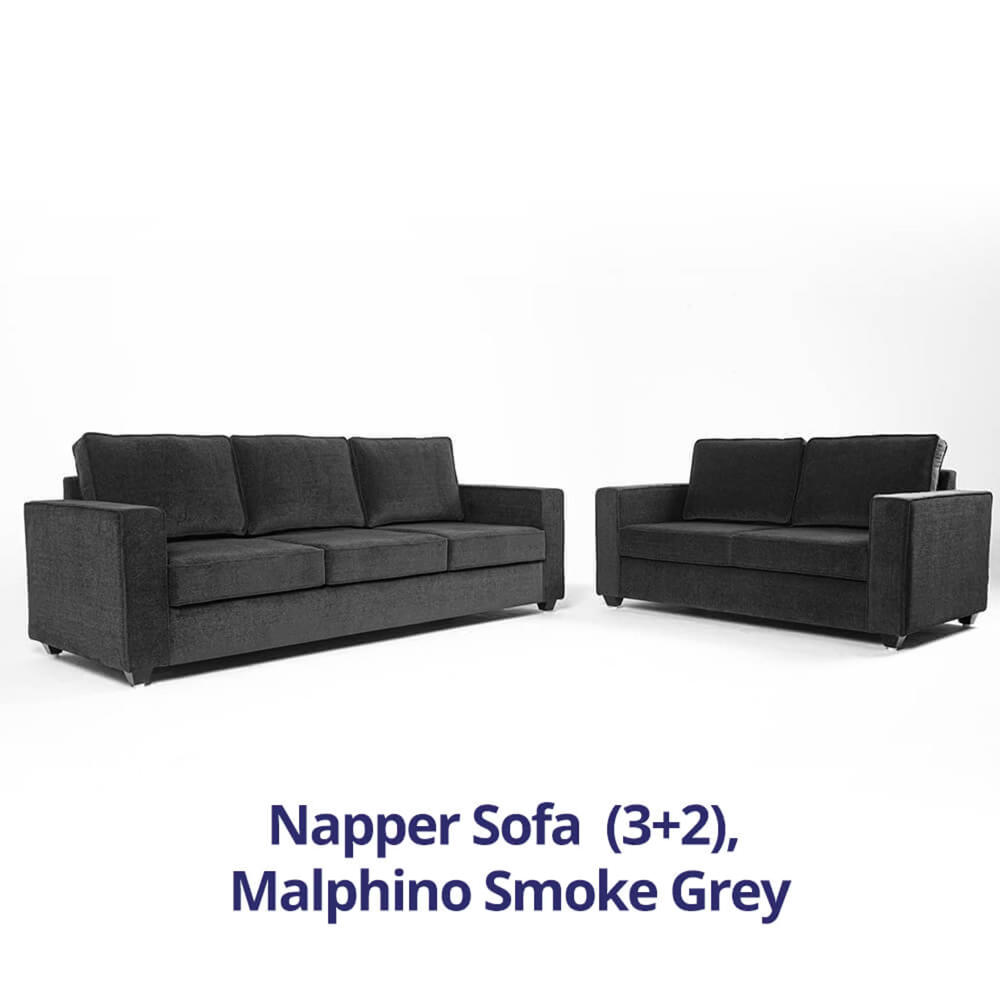 Home 42 Wakefit Napper Sofa Set (3+2) Regular, Without Storage, 3+2, Smoke Grey
