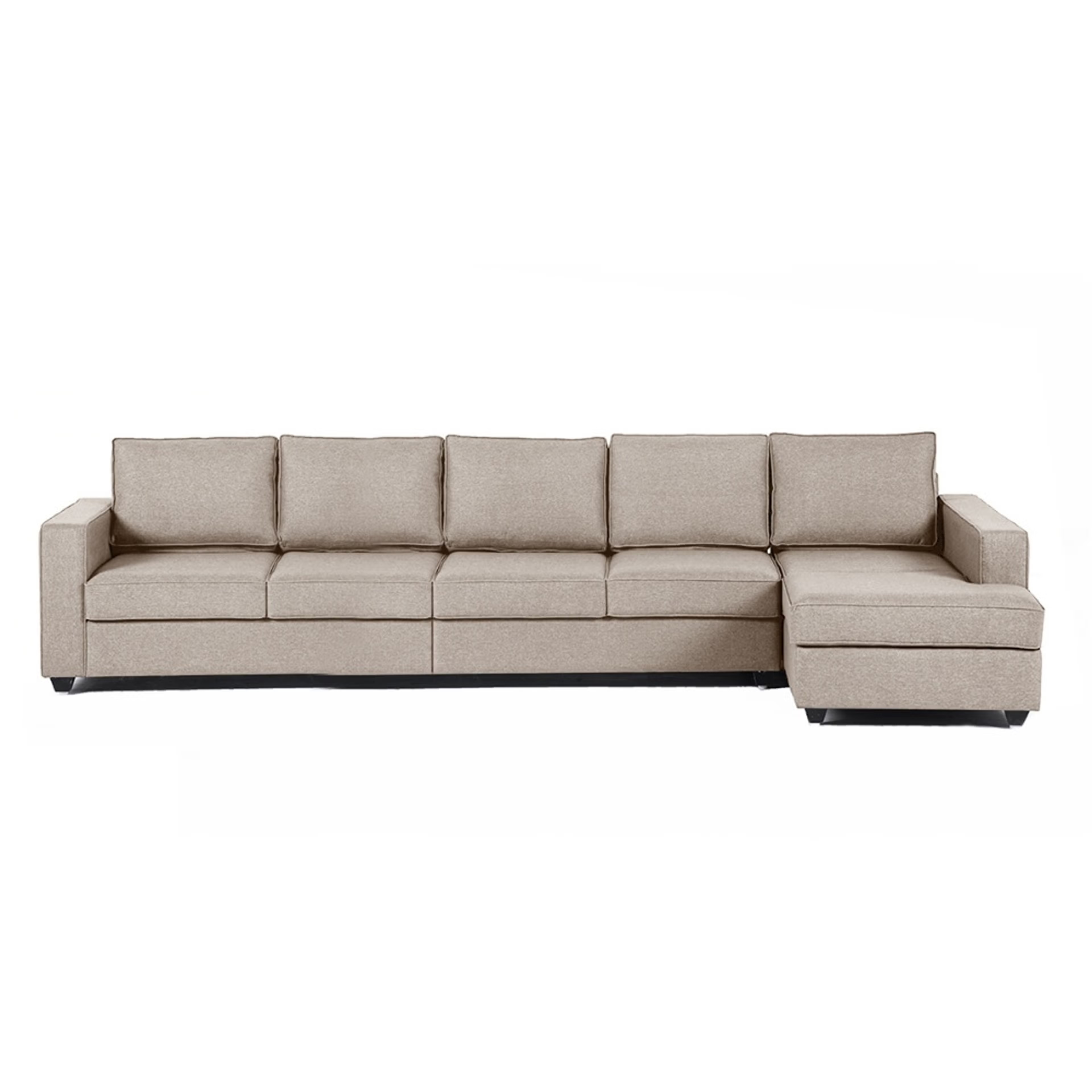 Wakefit Napper L Shape Sofa Set (4 Seater + Right Aligned Chaise) Sectional, Without Storage, 4 + Right Aligned Chaise, Omega Pearl