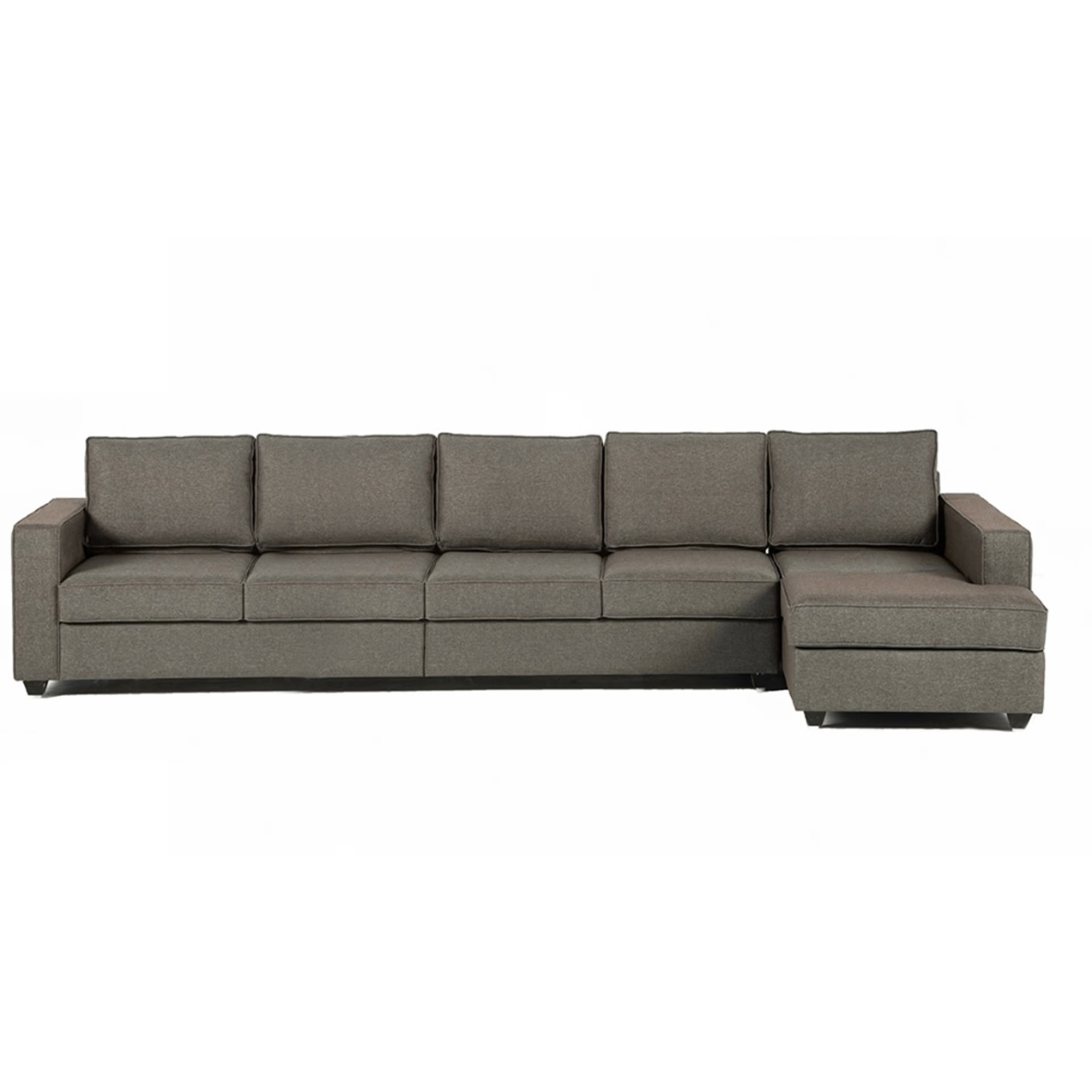 Wakefit Napper L Shape Sofa Set (4 Seater + Right Aligned Chaise) Sectional, Without Storage, 4 + Right Aligned Chaise, Omega Grey