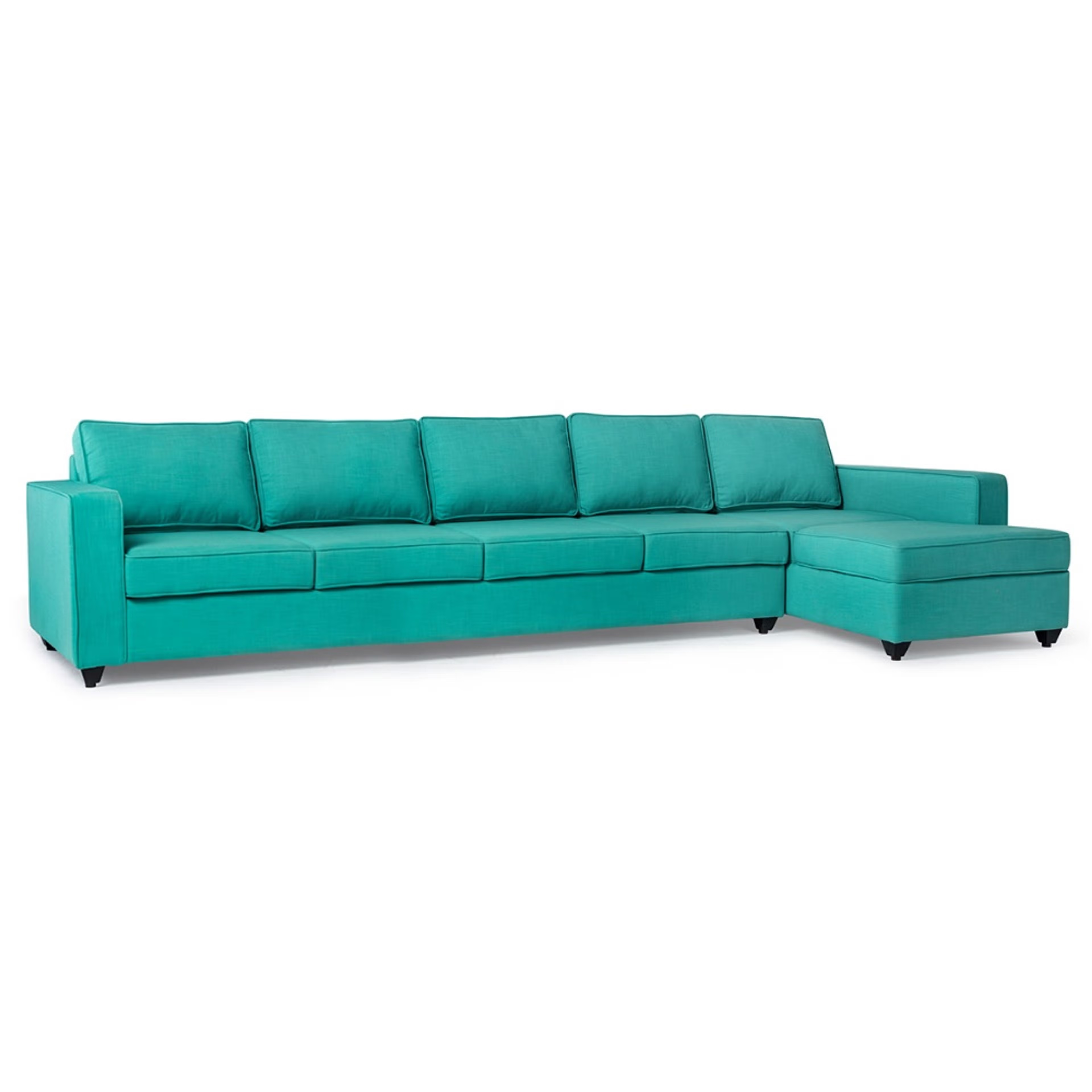 Wakefit Napper L Shape Sofa Set (4 Seater + Right Aligned Chaise) Sectional, Without Storage, 4 + Right Aligned Chaise, Lagoon