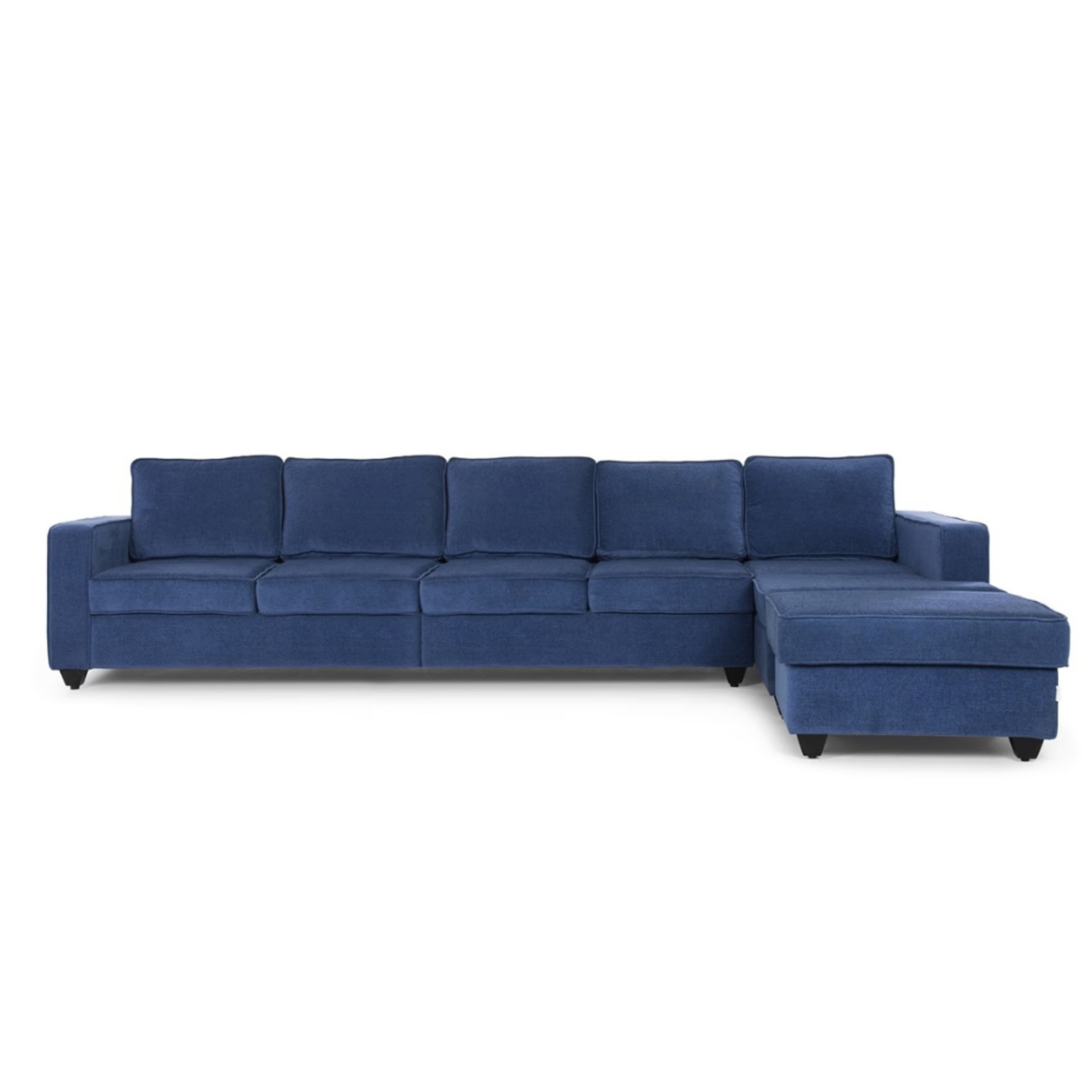 Wakefit Napper L Shape Sofa Set (4 Seater + Right Aligned Chaise) Sectional, Without Storage, 4 + Right Aligned Chaise, Cobalt Blue