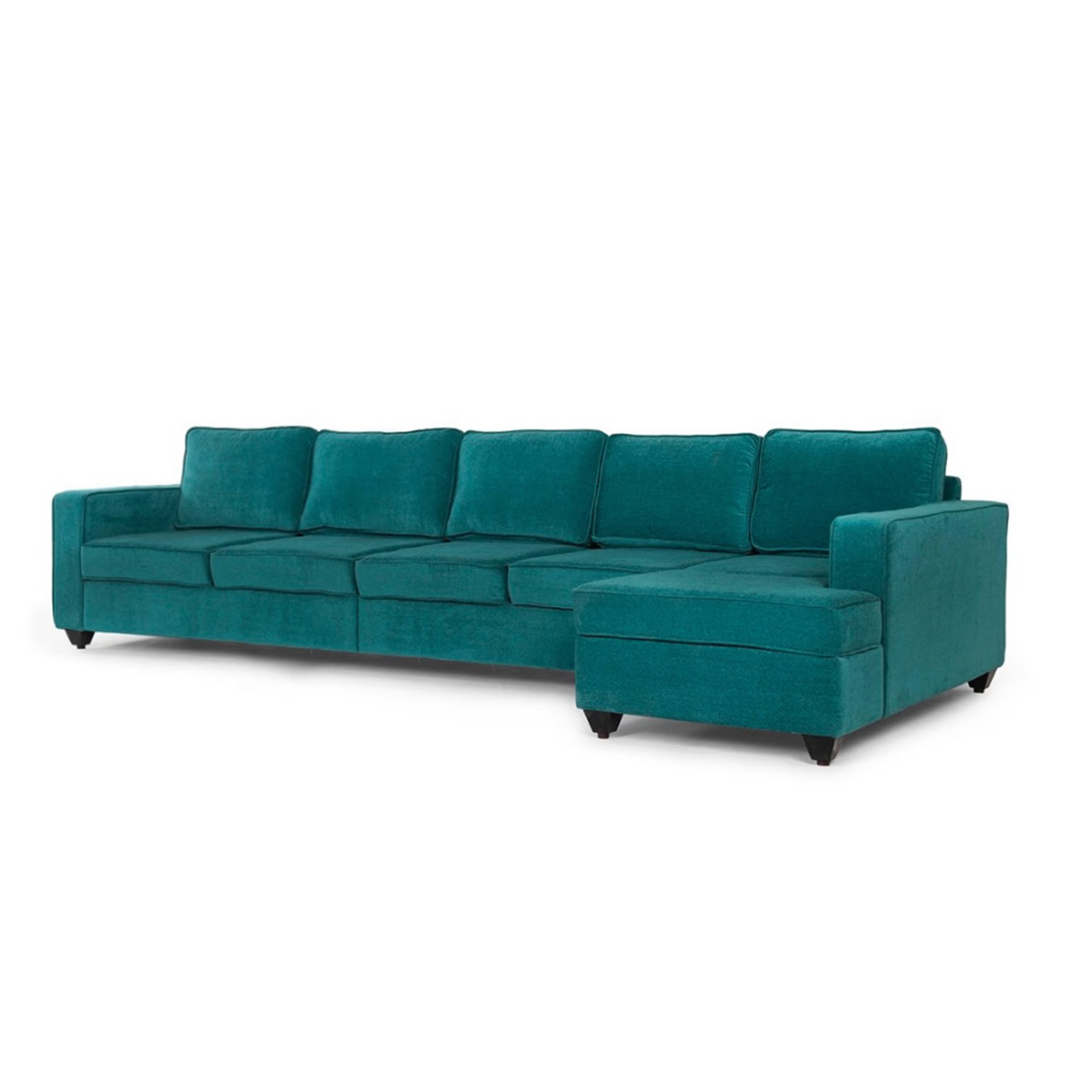 Wakefit Napper L Shape Sofa Set (4 Seater + Right Aligned Chaise) Sectional, Without Storage, 4 + Right Aligned Chaise, Malibu Green