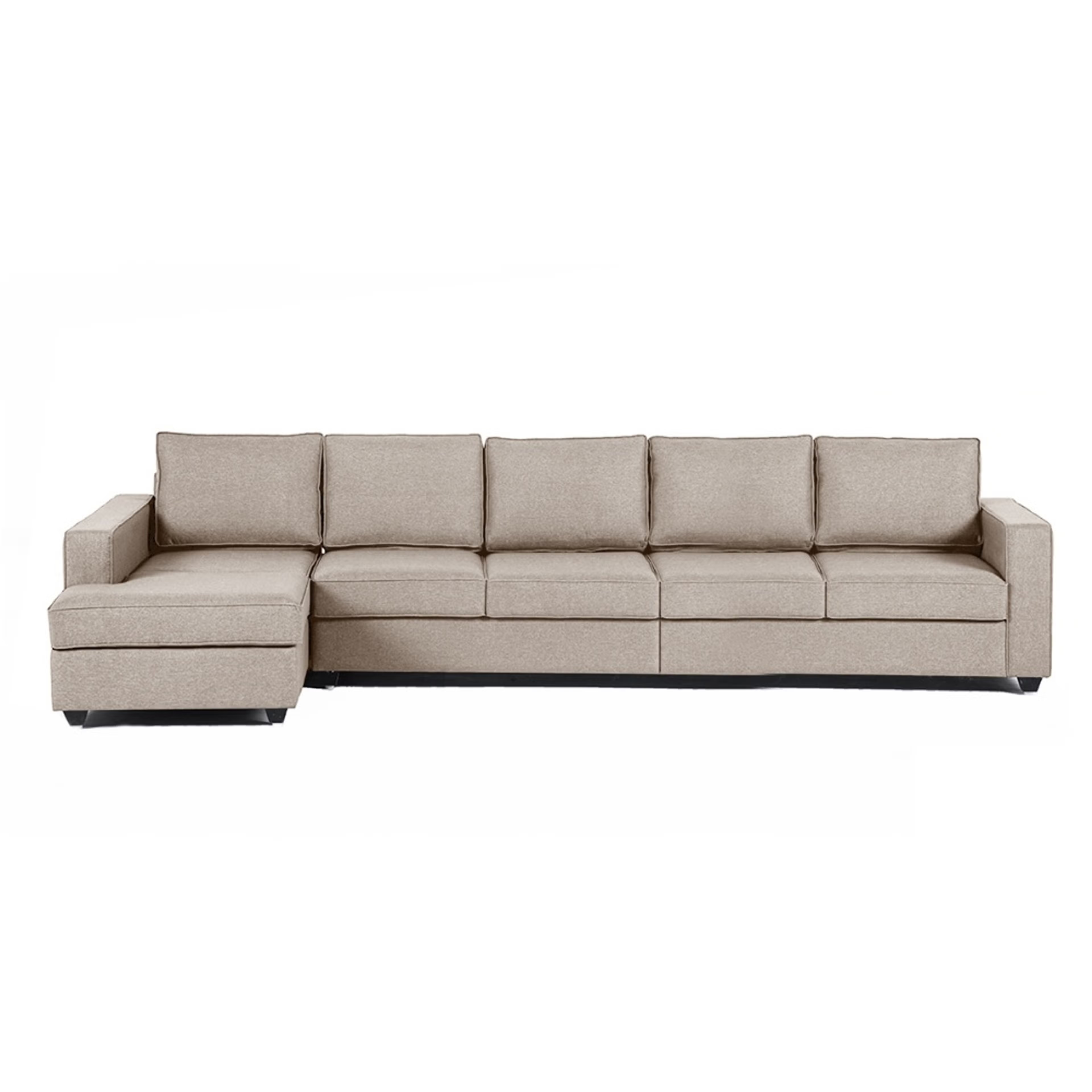 Wakefit Napper L Shape Sofa Set (4 Seater + Left Aligned Chaise) Sectional, Without Storage, 4 + Left Aligned Chaise, Omega Pearl