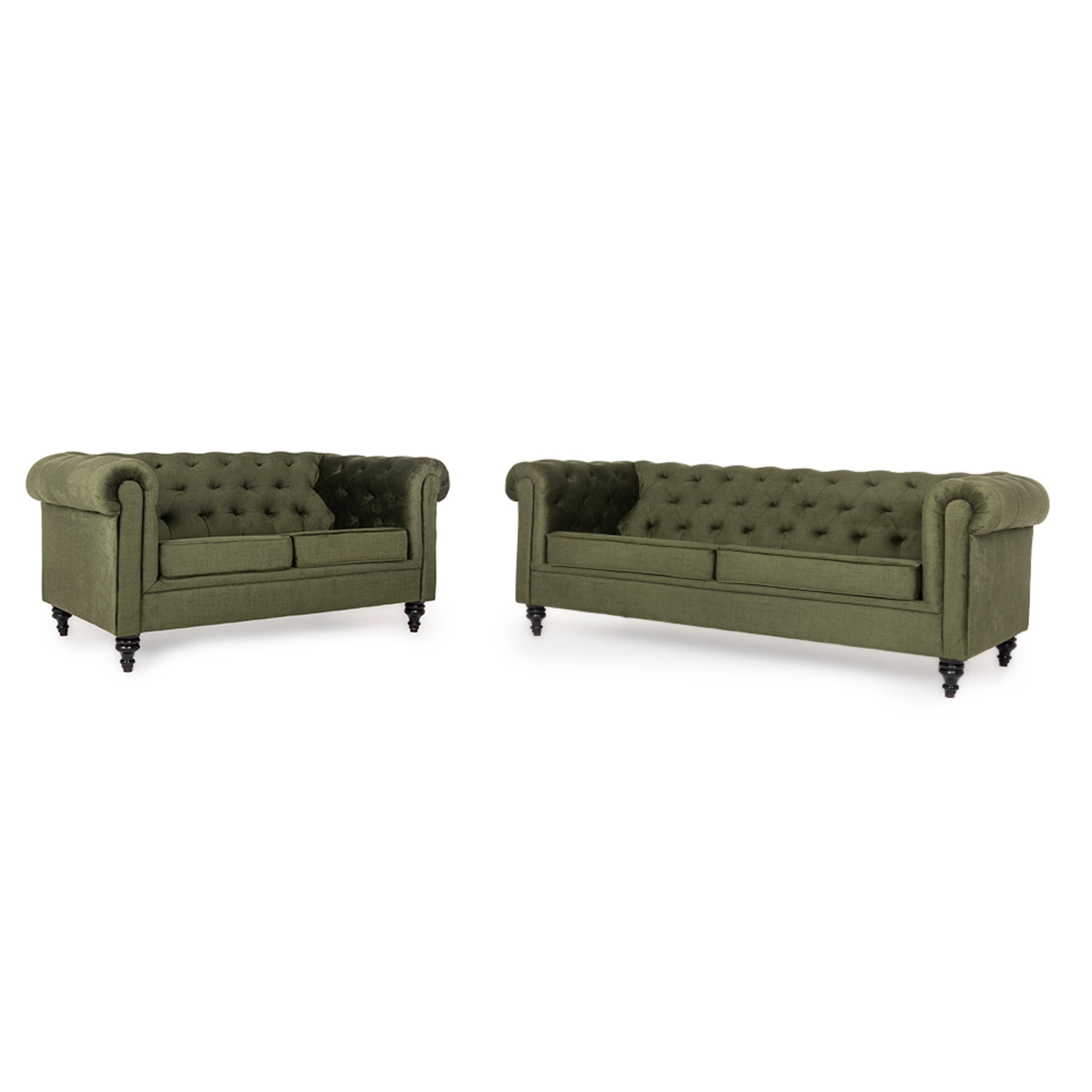 Wakefit Havana Sofa Set (3+2) Reflection Green 3 Seater + 2 Seater, Green