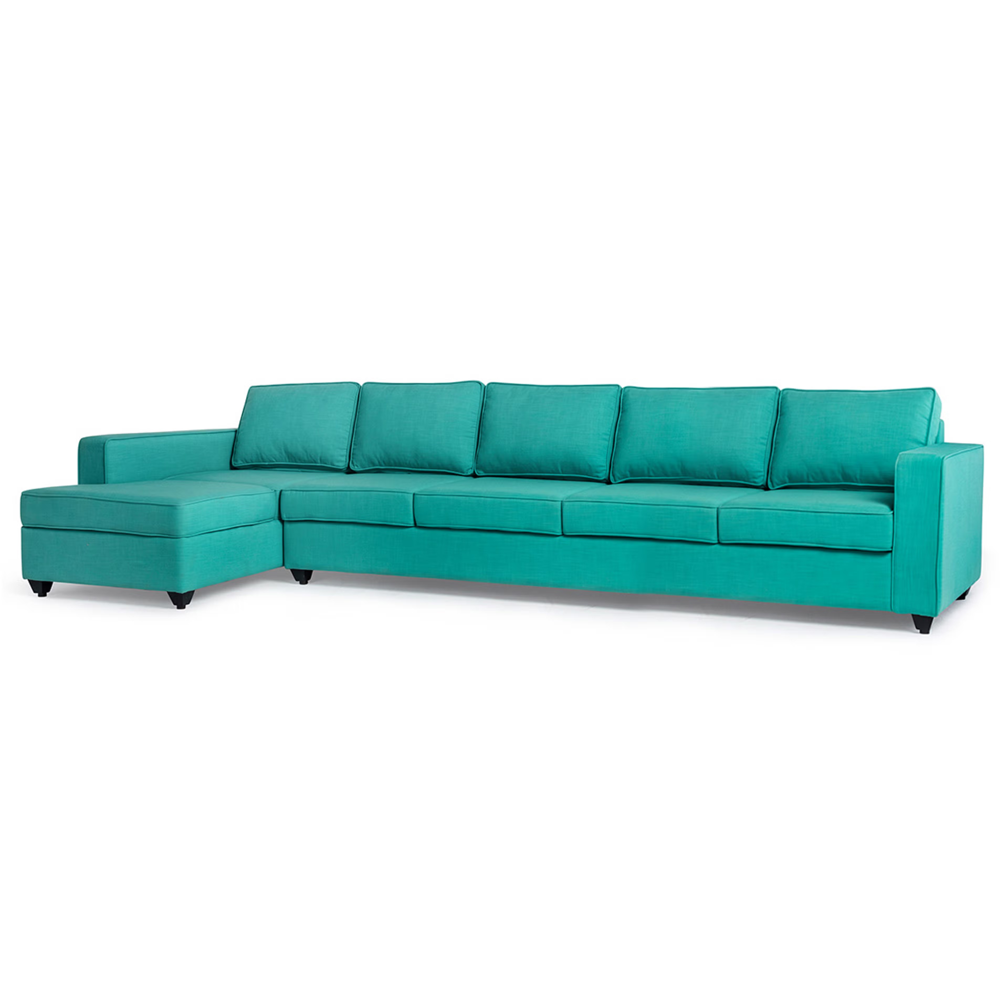Wakefit Napper L Shape Sofa Set (4 Seater + Left Aligned Chaise) Sectional, Without Storage, 4 + Left Aligned Chaise, Lagoon