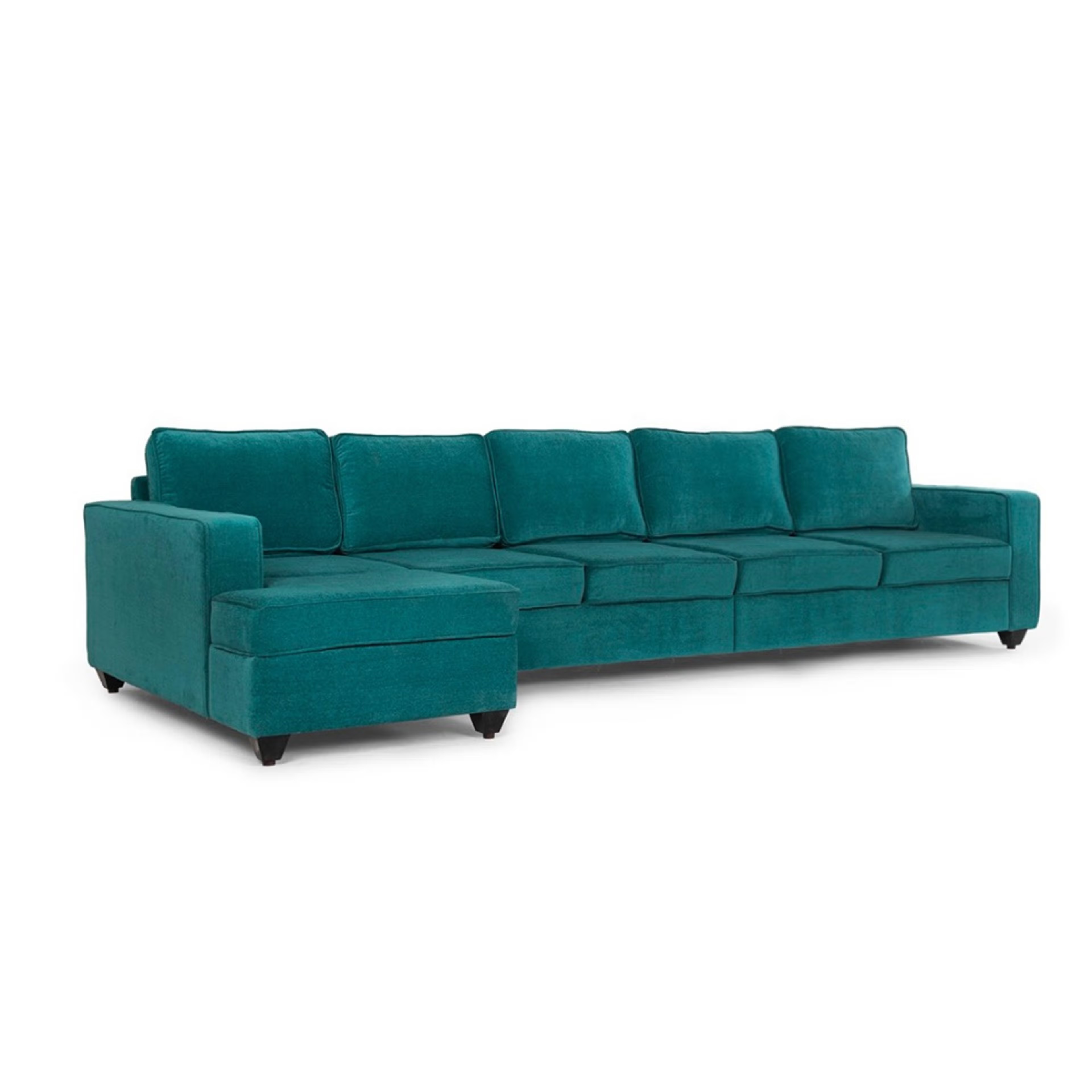 Wakefit Napper L Shape Sofa Set (4 Seater + Left Aligned Chaise) Sectional, Without Storage, 4 + Left Aligned Chaise, Malibu Green