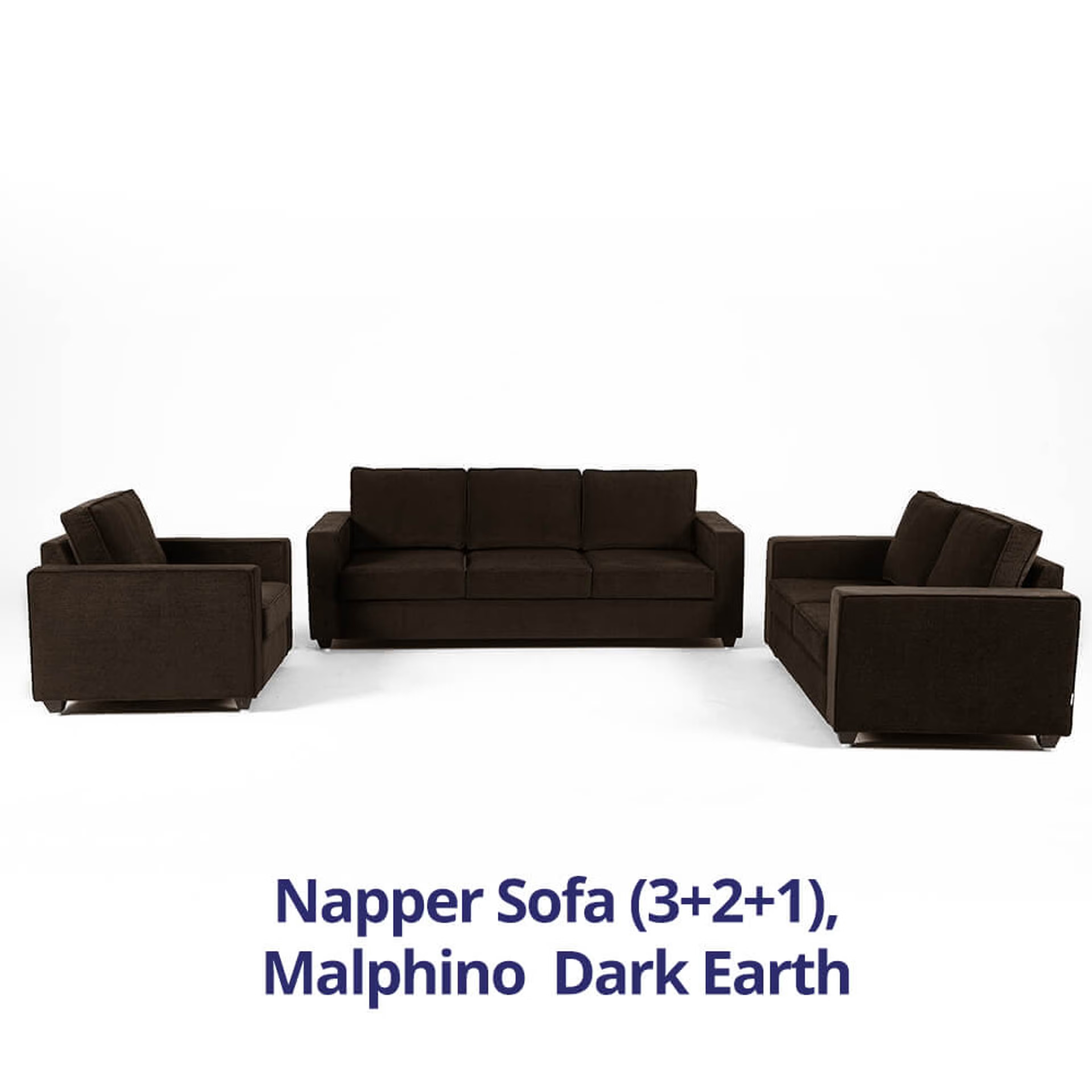Home 39 Wakefit Napper Sofa Set Regular, Without Storage, 3+2+1, Dark Earth