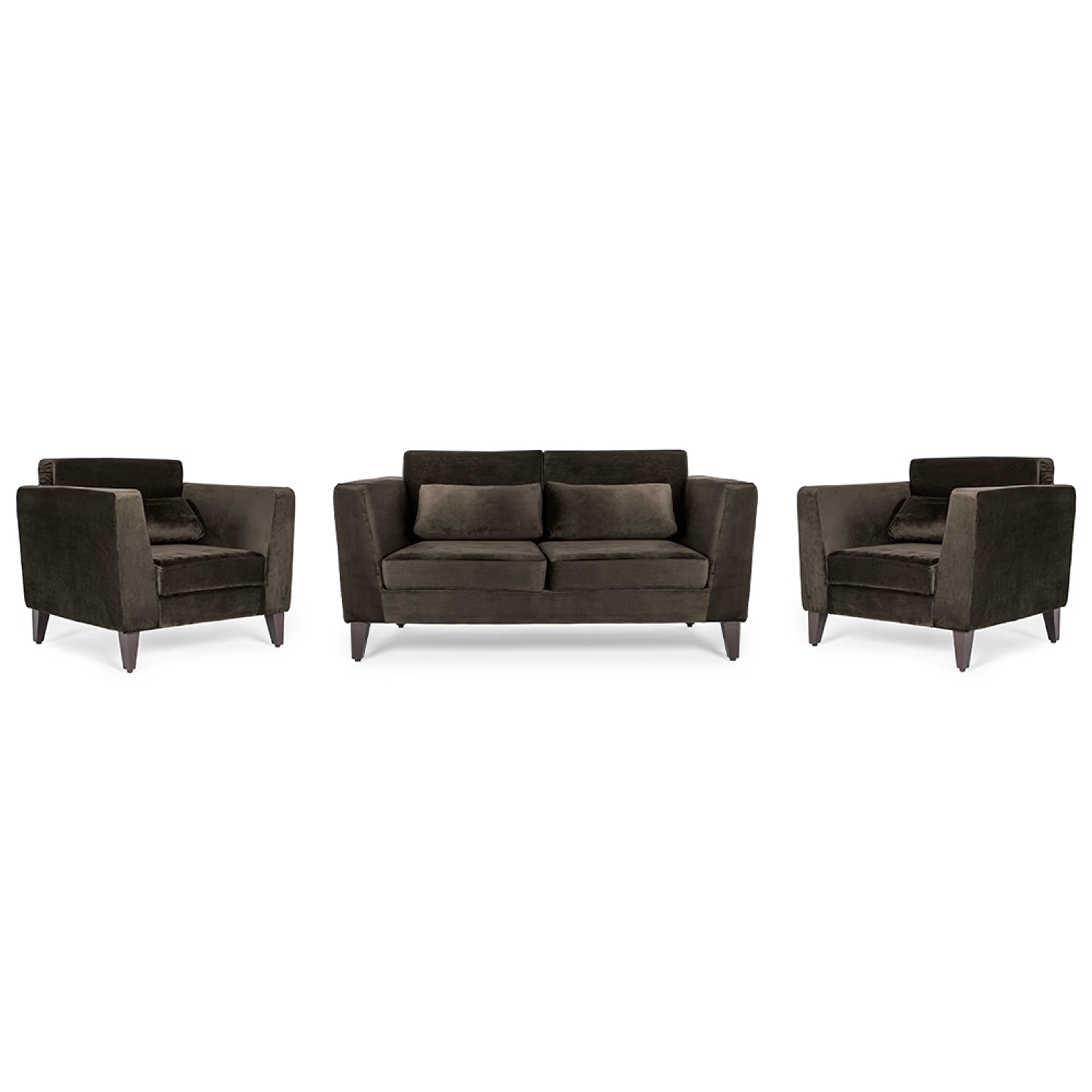 Wakefit SnoozePro Sofa Set - (2+1+1) - Velvet Stone Regular, 2 Seater + 1 Seater + 1 Seater, Stone