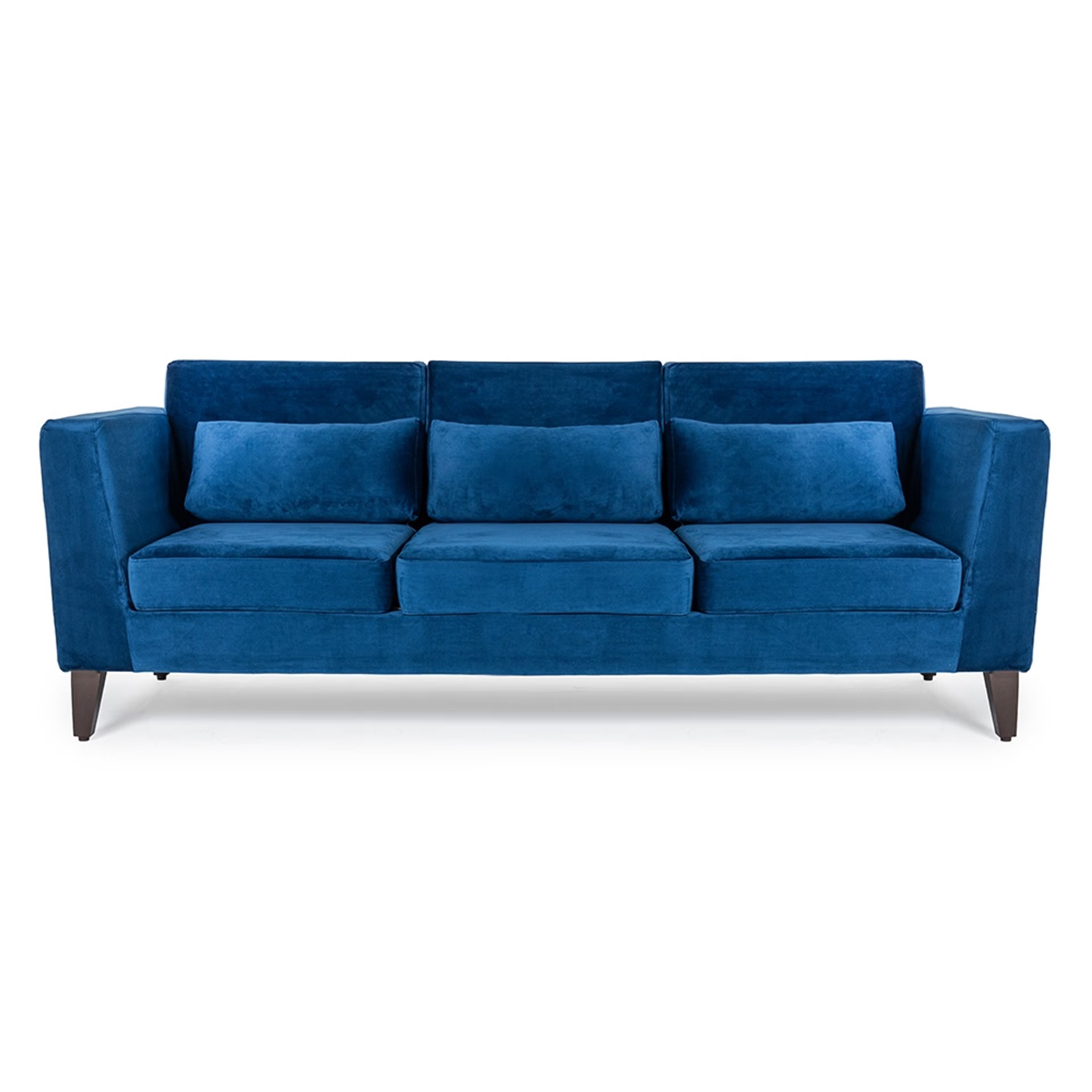 Home 33 Wakefit SnoozePro Sofa Set - (3+1+1) - Velvet Blue Regular, 3 Seater + 1 Seater + 1 Seater, Blue
