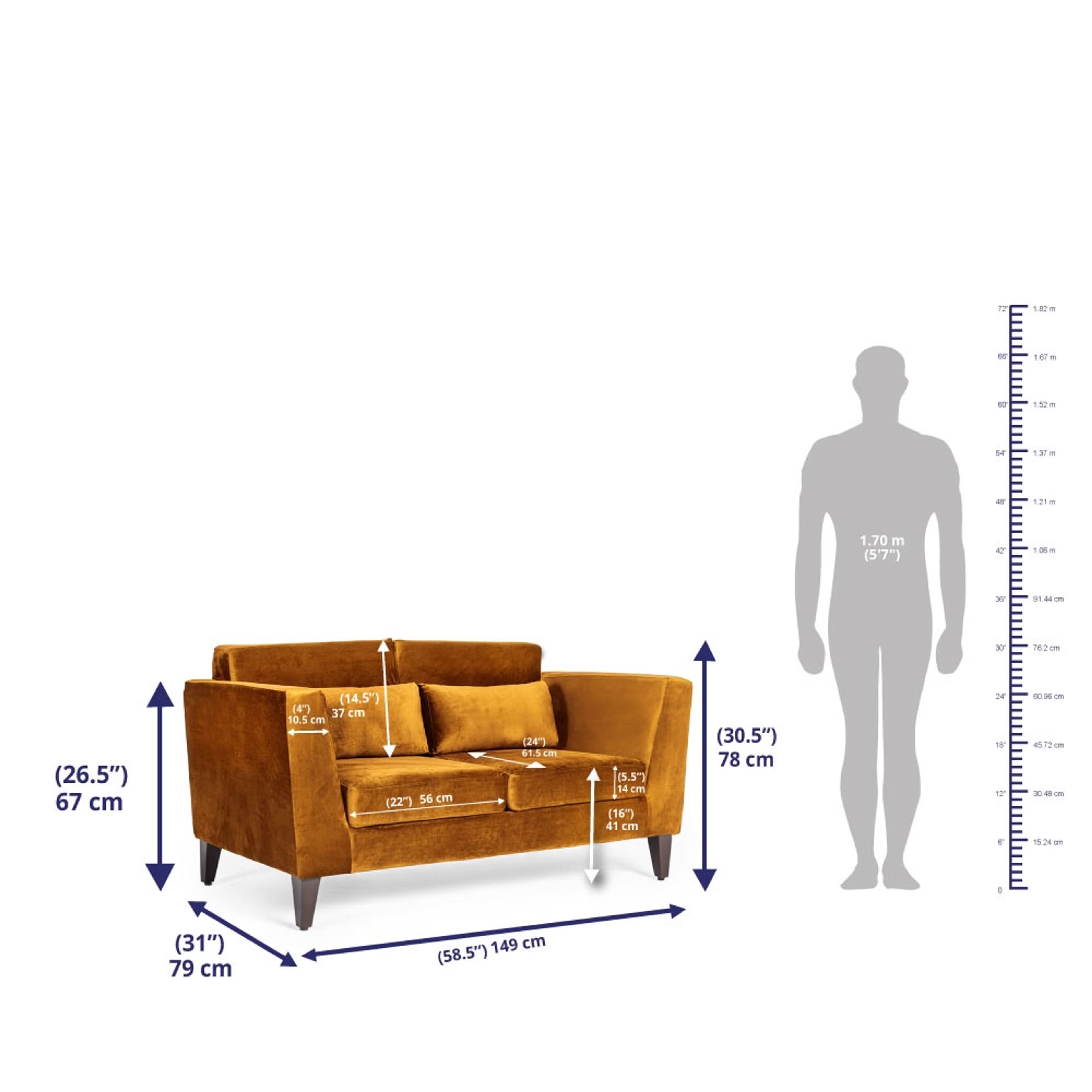 Wakefit SnoozePro Sofa Set - (3+2) - Velvet Amber Regular, 3 Seater + 2 Seater, Amber 6 Wakefit SnoozePro Sofa Set - (3+2) - Velvet Amber Regular, 3 Seater + 2 Seater, Amber