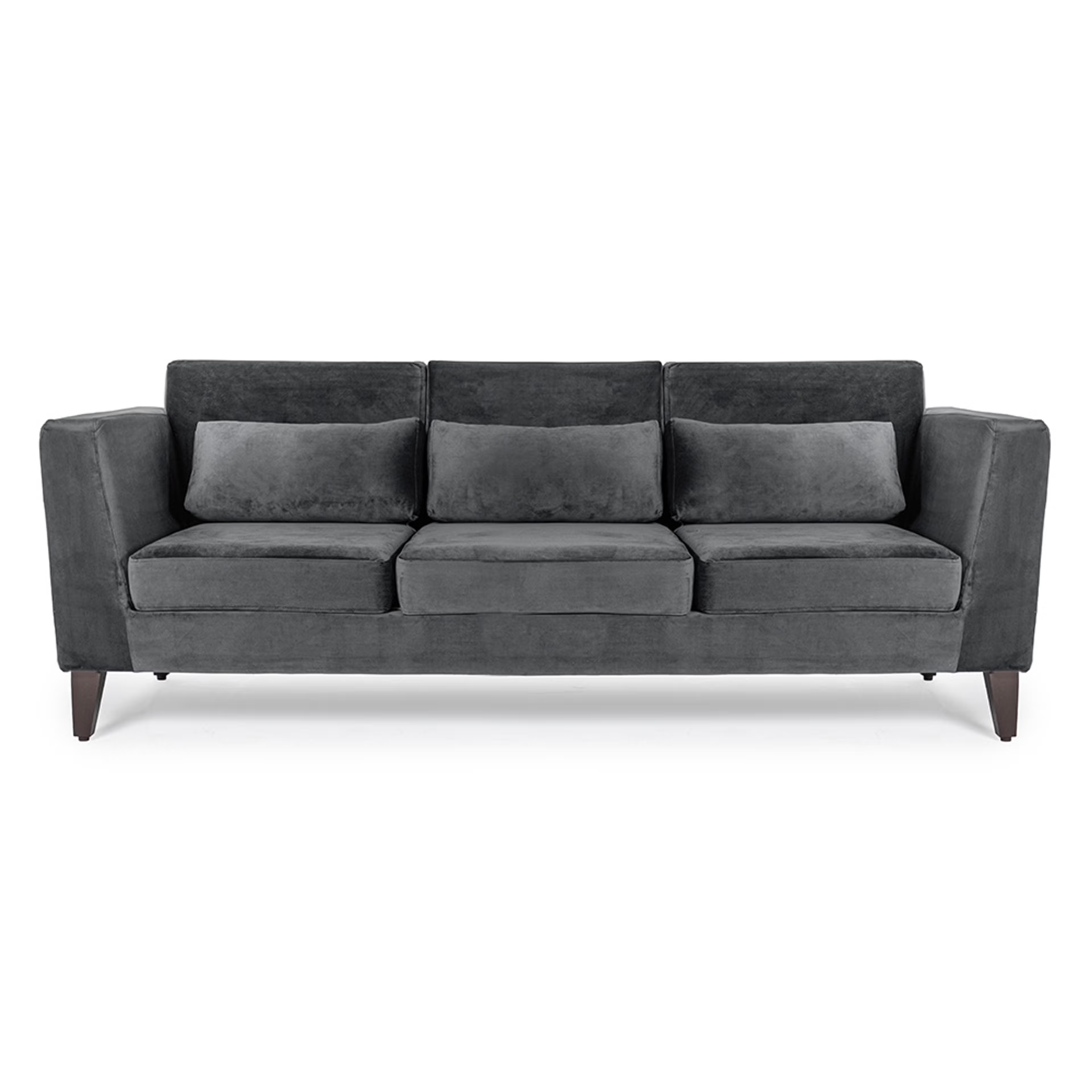 Home 38 Wakefit SnoozePro Sofa - Three Seater - Velvet Space Grey Regular, 3 Seater, Space Grey