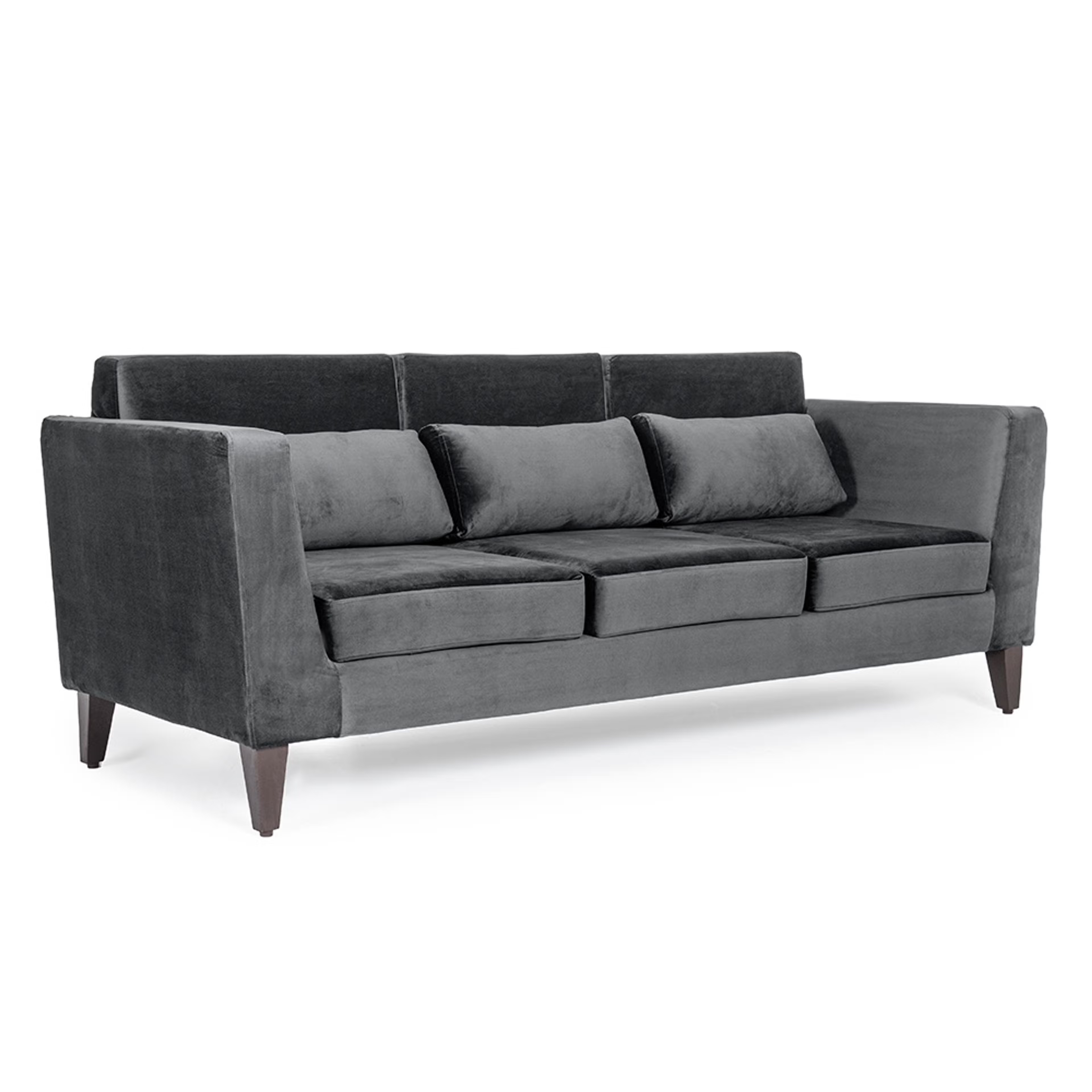 Home 40 Wakefit SnoozePro Sofa - Three Seater - Velvet Space Grey Regular, 3 Seater, Space Grey