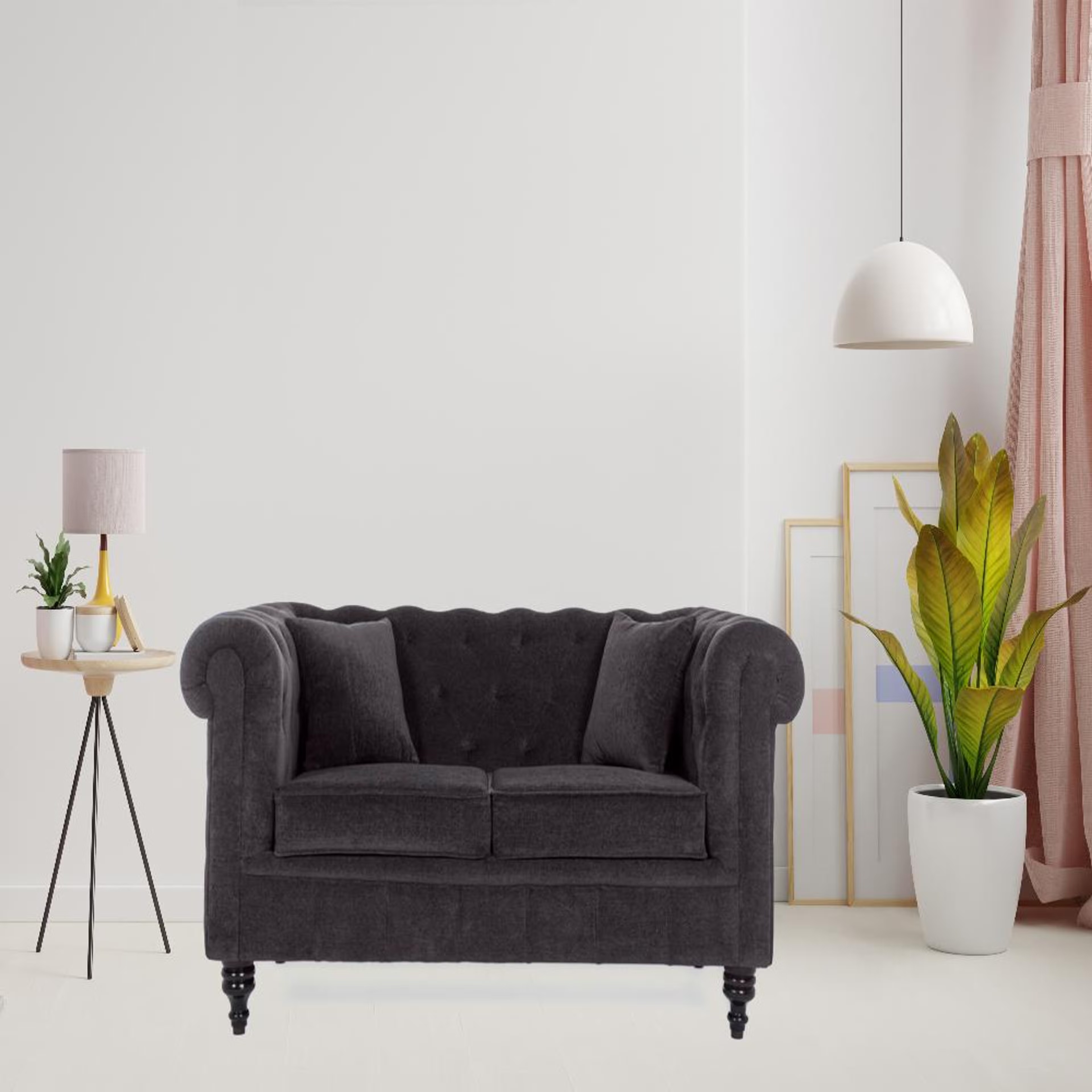 Wakefit Havana Sofa - Two Seater Smoke Grey 2 Seater, Smoke Grey