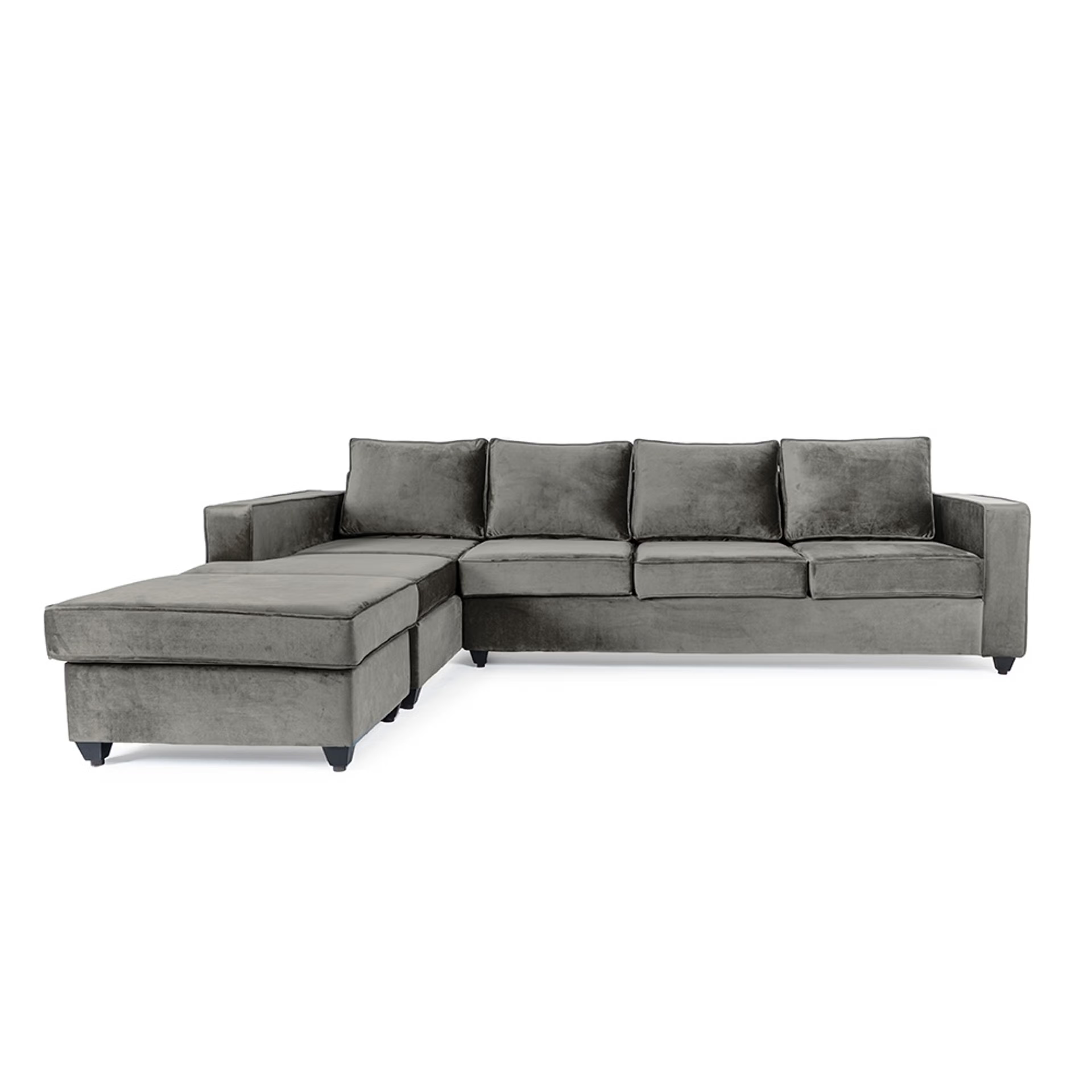 Home 40 Wakefit Napper L Shape Sofa Set (3 Seater + Left Aligned Chaise with Ottoman) - Velvet TuscanTan Sectional, Without Storage, 3 + Left Aligned Chaise with Ottoman, Tuscan Tan