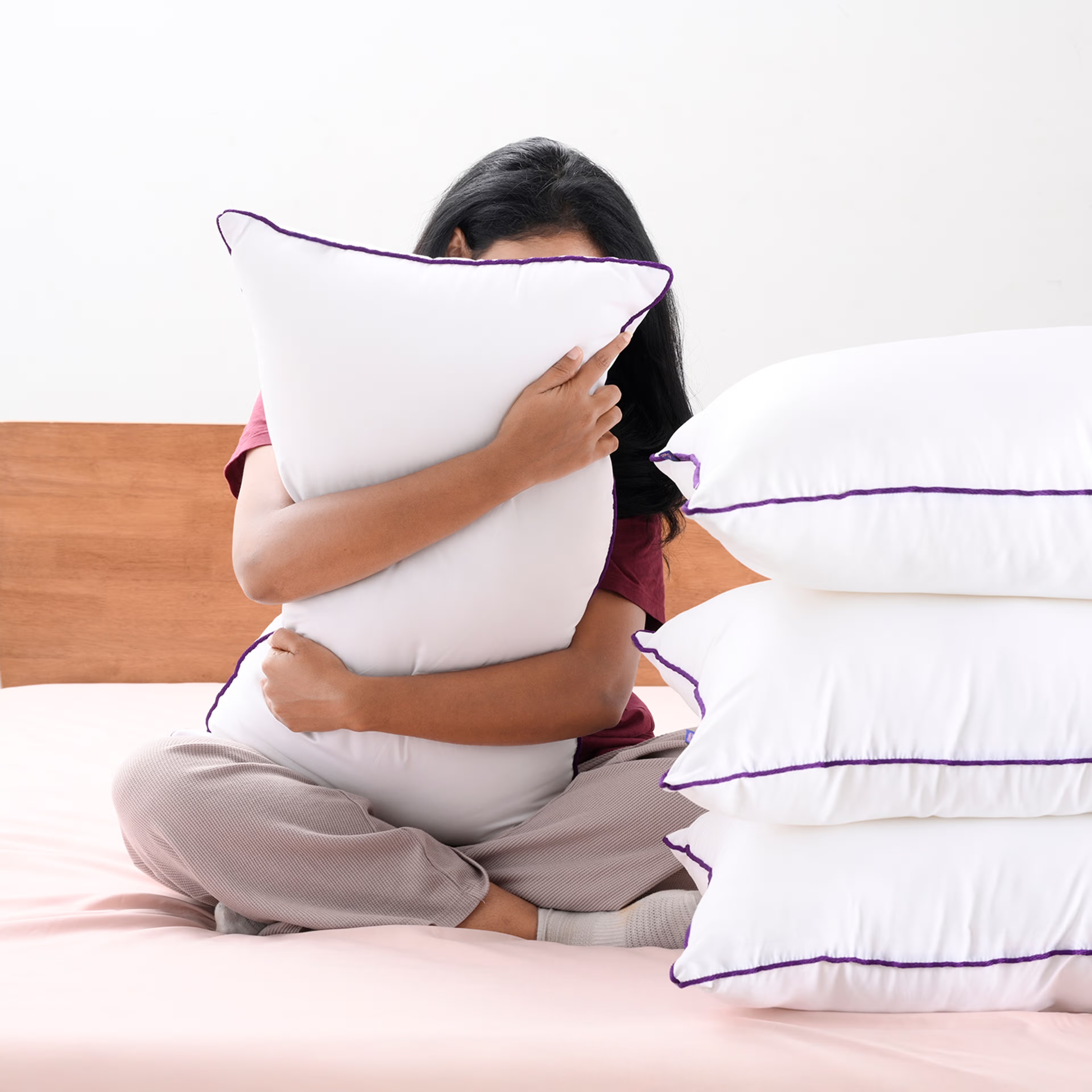 Microfibre Sleeping Pillow | Breathable & Hypo-allergenic |Set of 4 | Standard Size 27X16 inch | Super Soft &&nbsp;Fluffy&nbsp;|&nbsp;White Set of 4