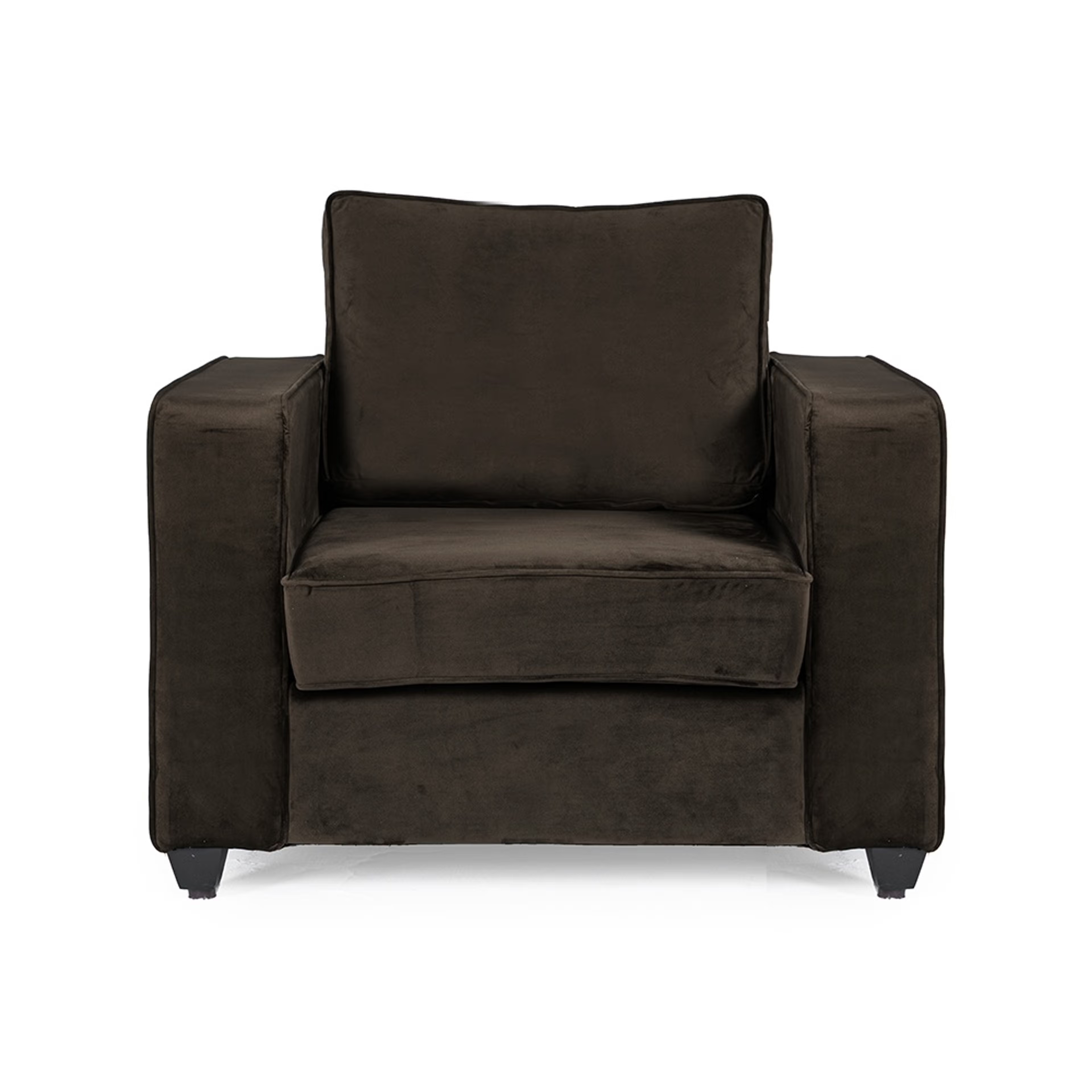 Wakefit Napper Sofa - Single Seater - Velvet Stone Regular, Without Storage, 1, Stone