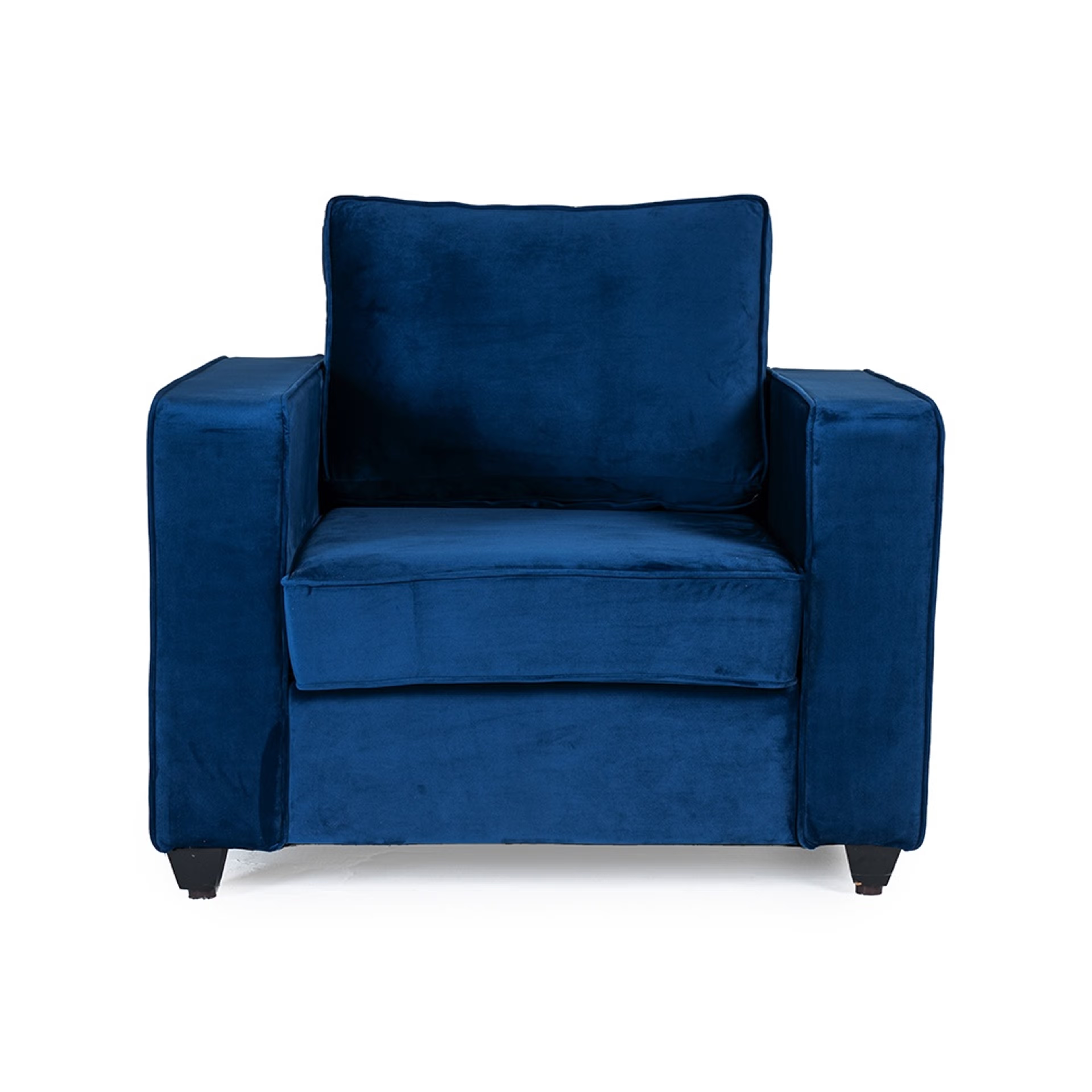 Home 27 Wakefit Napper Sofa Set - (2+1+1) - Velvet Blue Regular, Without Storage, 2+1+1, Blue