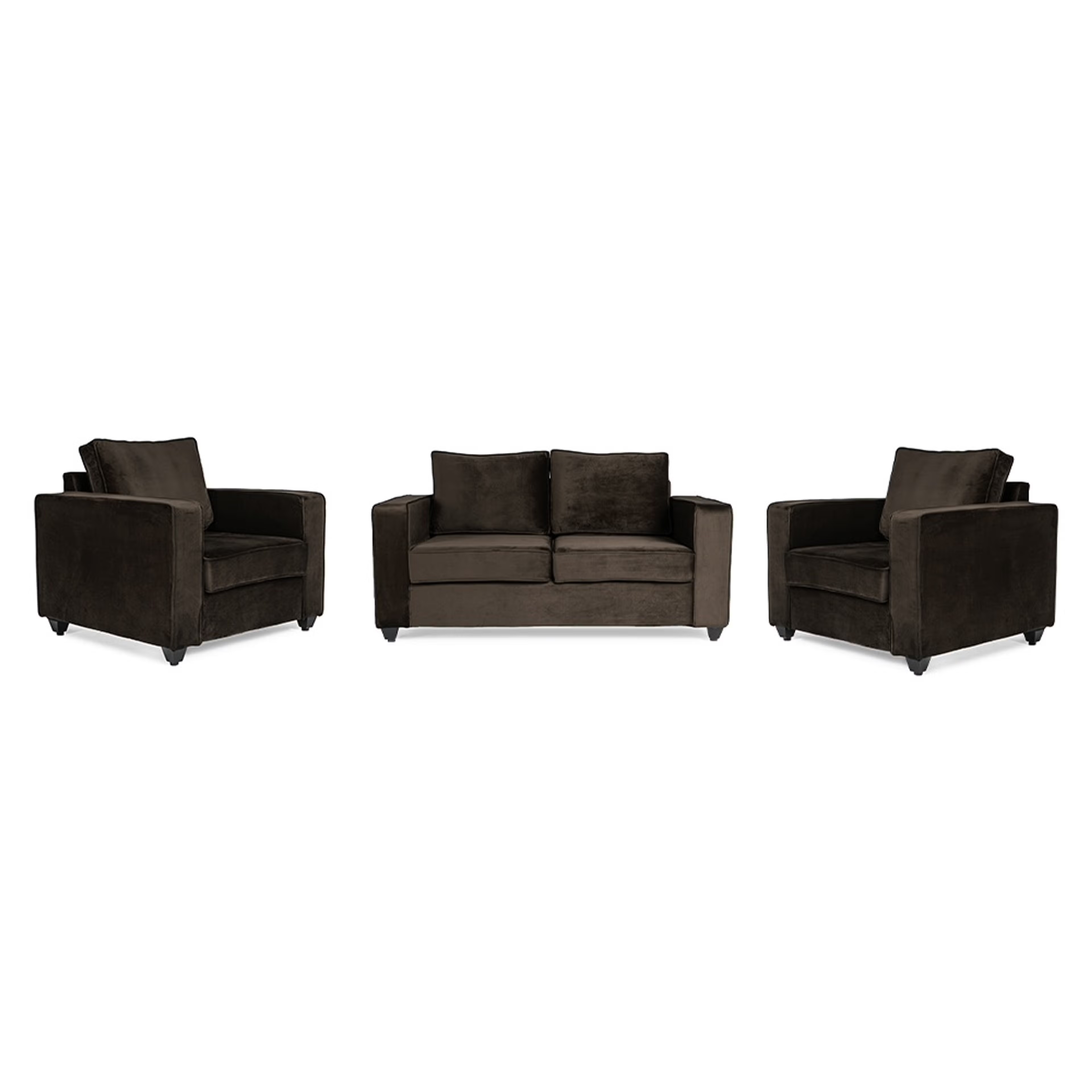 Home 34 Wakefit Napper Sofa Set - (2+1+1) - Velvet Stone Regular, Without Storage, 2+1+1, Stone