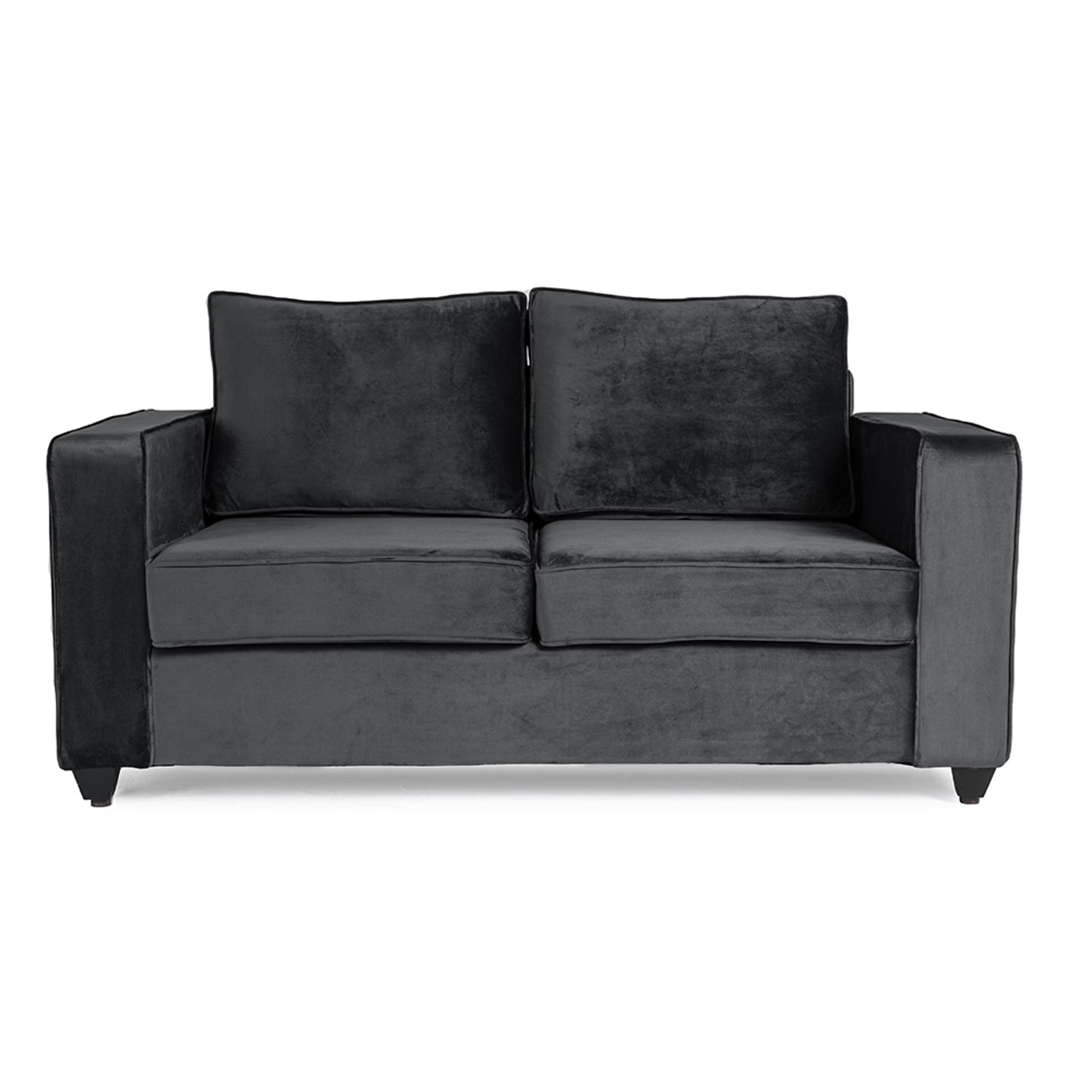 Home 34 Wakefit Napper Sofa - Two Seater - Velvet Space Grey Regular, Without Storage, 2, Space Grey