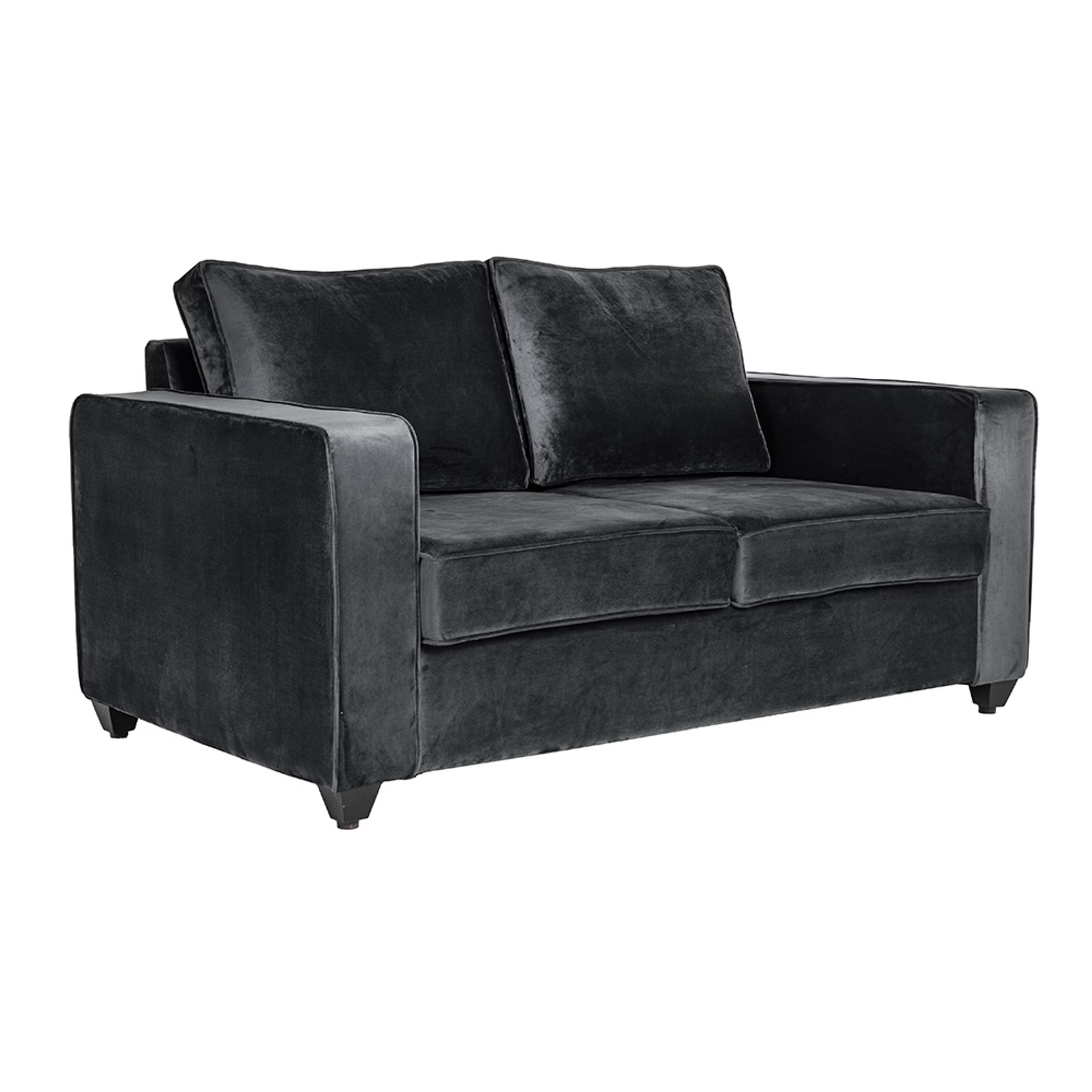 Home 35 Wakefit Napper Sofa - Two Seater - Velvet Space Grey Regular, Without Storage, 2, Space Grey