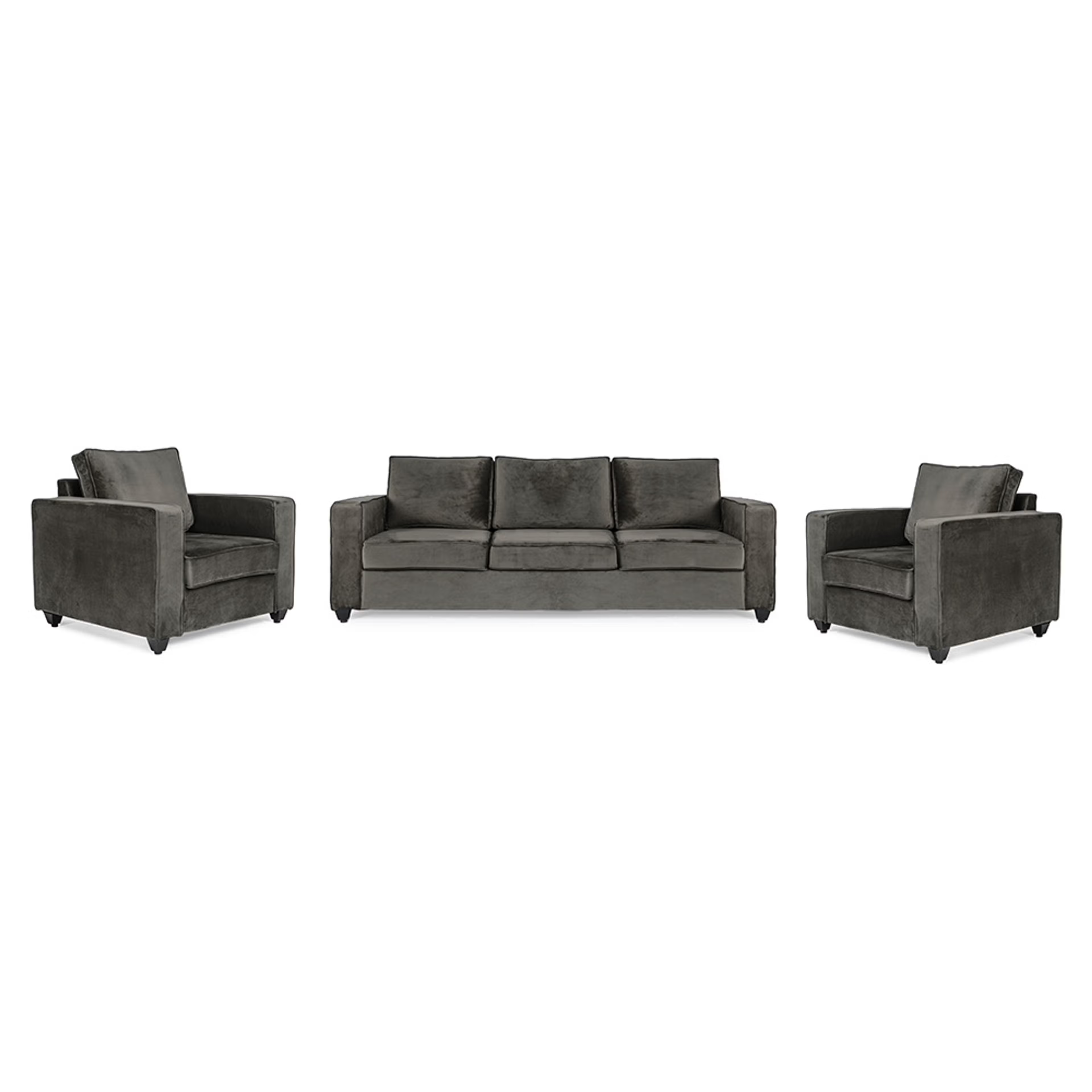 Wakefit Napper Sofa Set - (3+1+1) - Velvet Tuscan Tan Regular, Without Storage, 3+1+1, Tuscan Tan