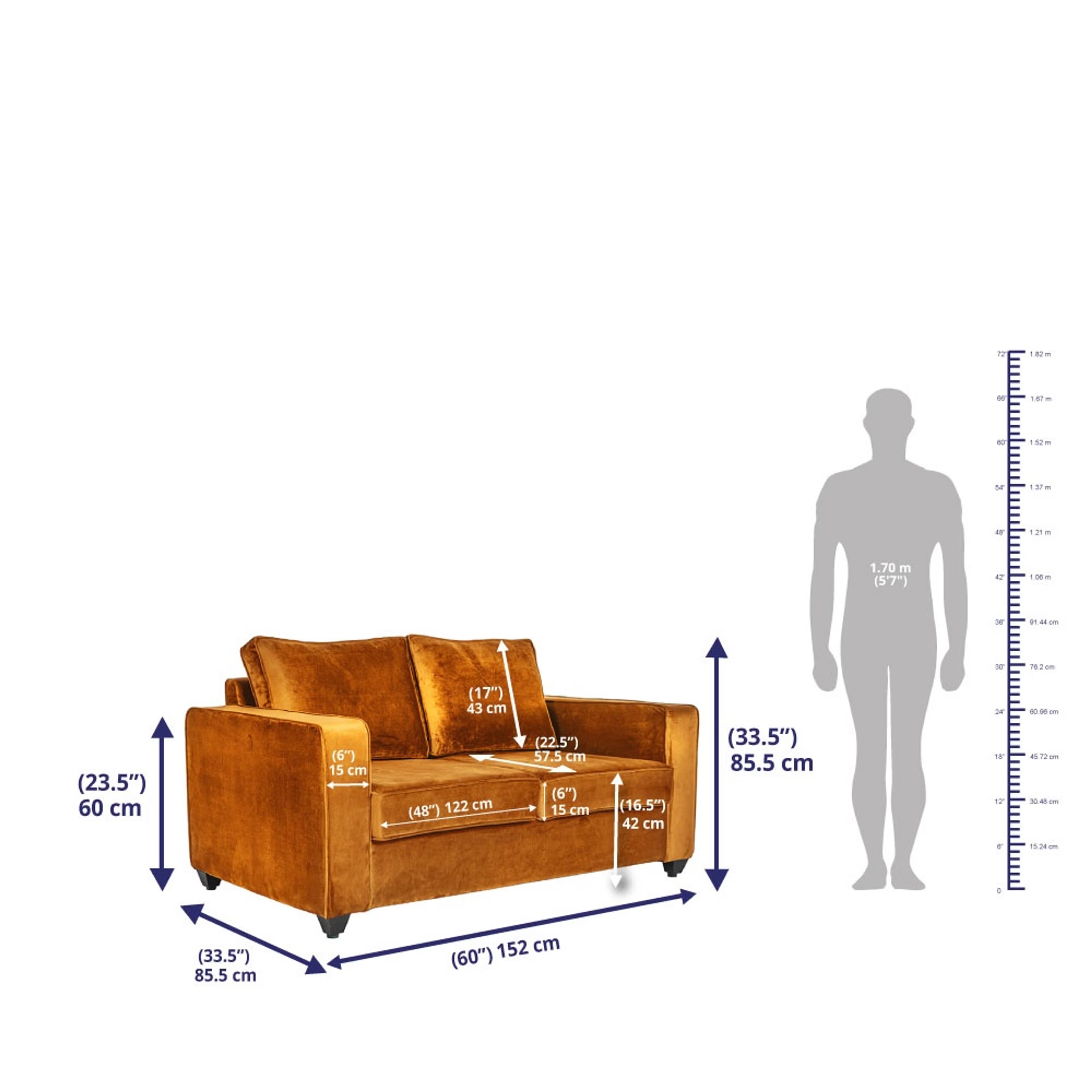 Wakefit Napper Sofa Set - (3+2+1) - Velvet Amber Regular, Without Storage, 3+2+1, Amber 6 Wakefit Napper Sofa Set - (3+2+1) - Velvet Amber Regular, Without Storage, 3+2+1, Amber