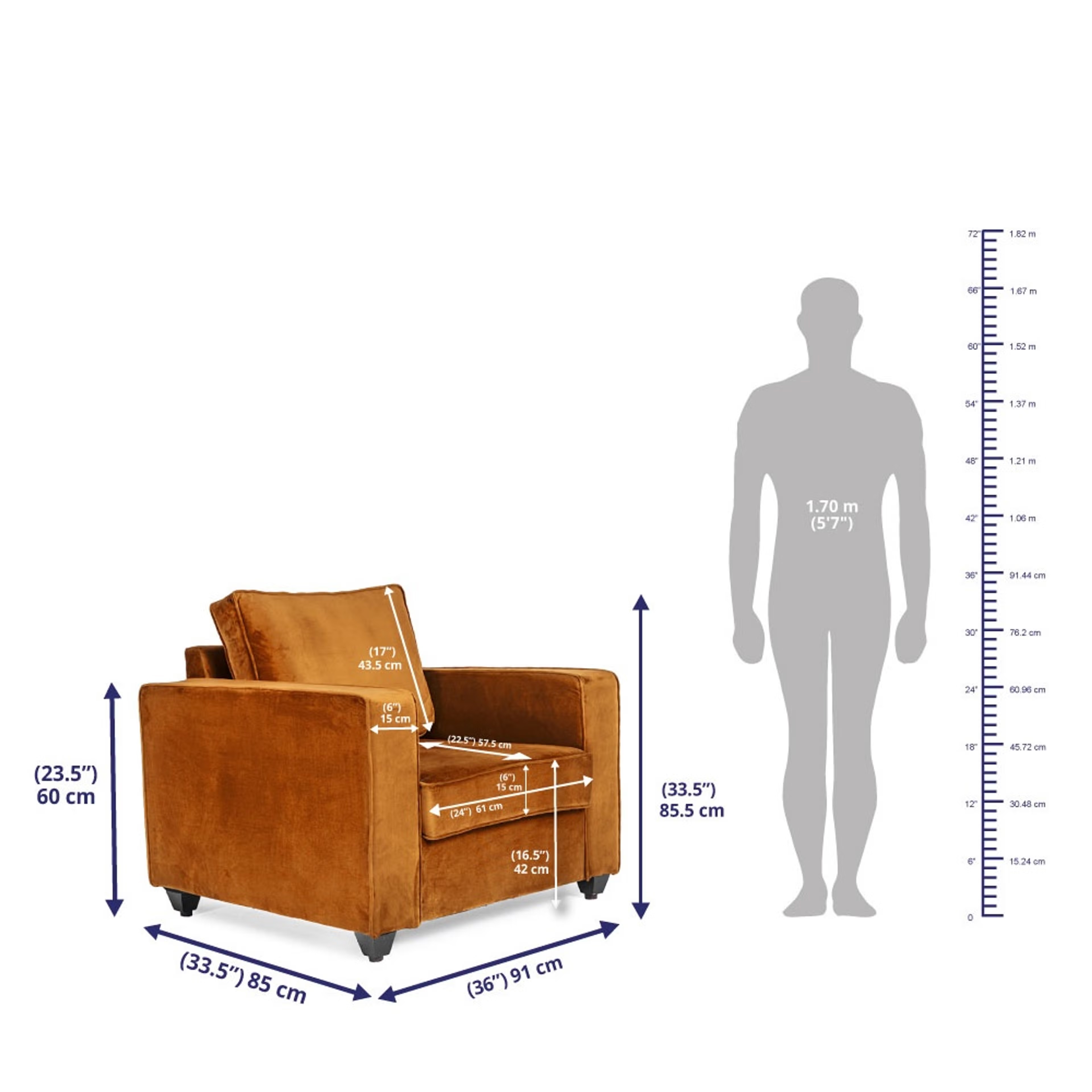 Wakefit Napper Sofa Set - (3+2+1) - Velvet Amber Regular, Without Storage, 3+2+1, Amber 7 Wakefit Napper Sofa Set - (3+2+1) - Velvet Amber Regular, Without Storage, 3+2+1, Amber