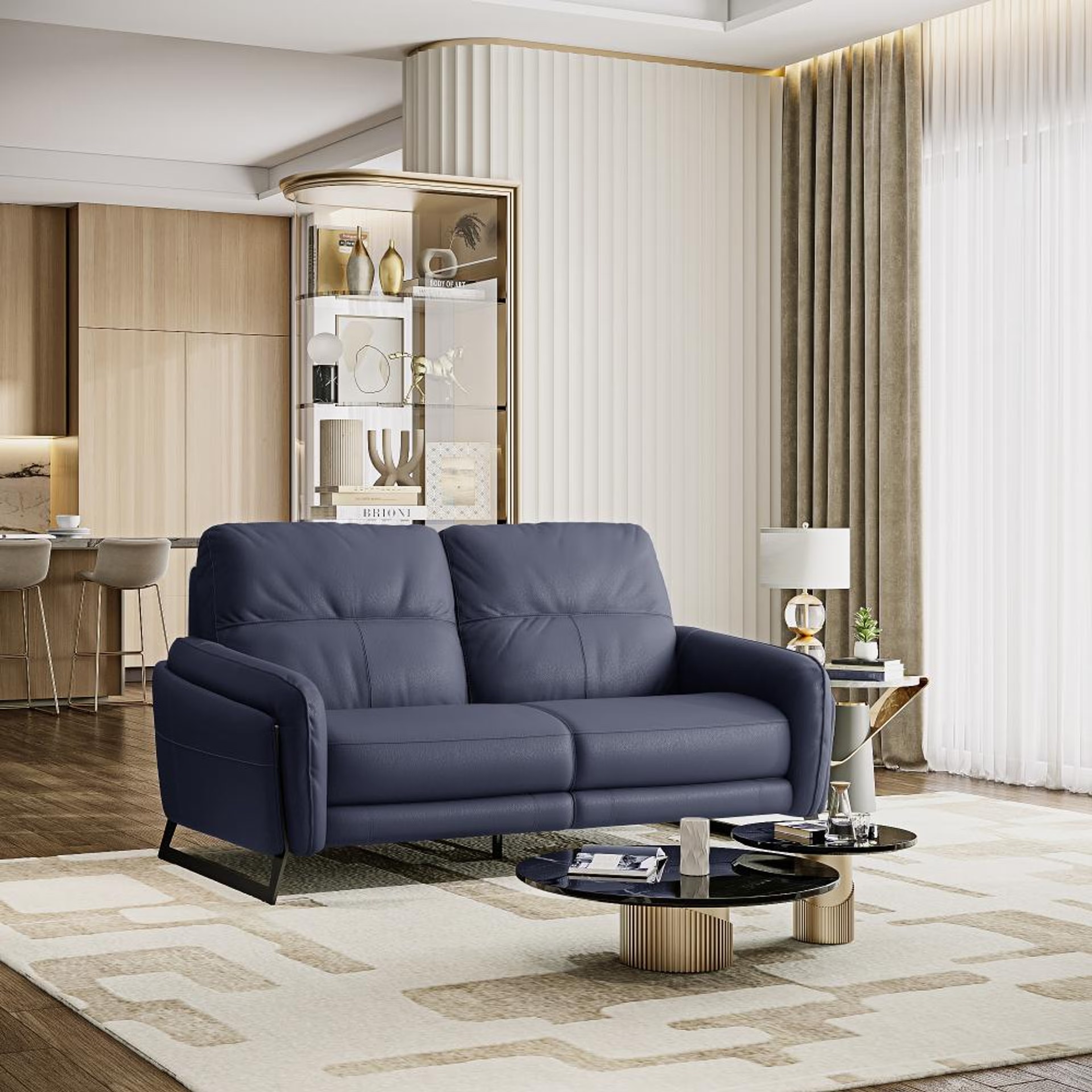 Wakefit Todi Sofa Without Motion - Two Seater Regular, Without Motion, 2 Seater, Blue
