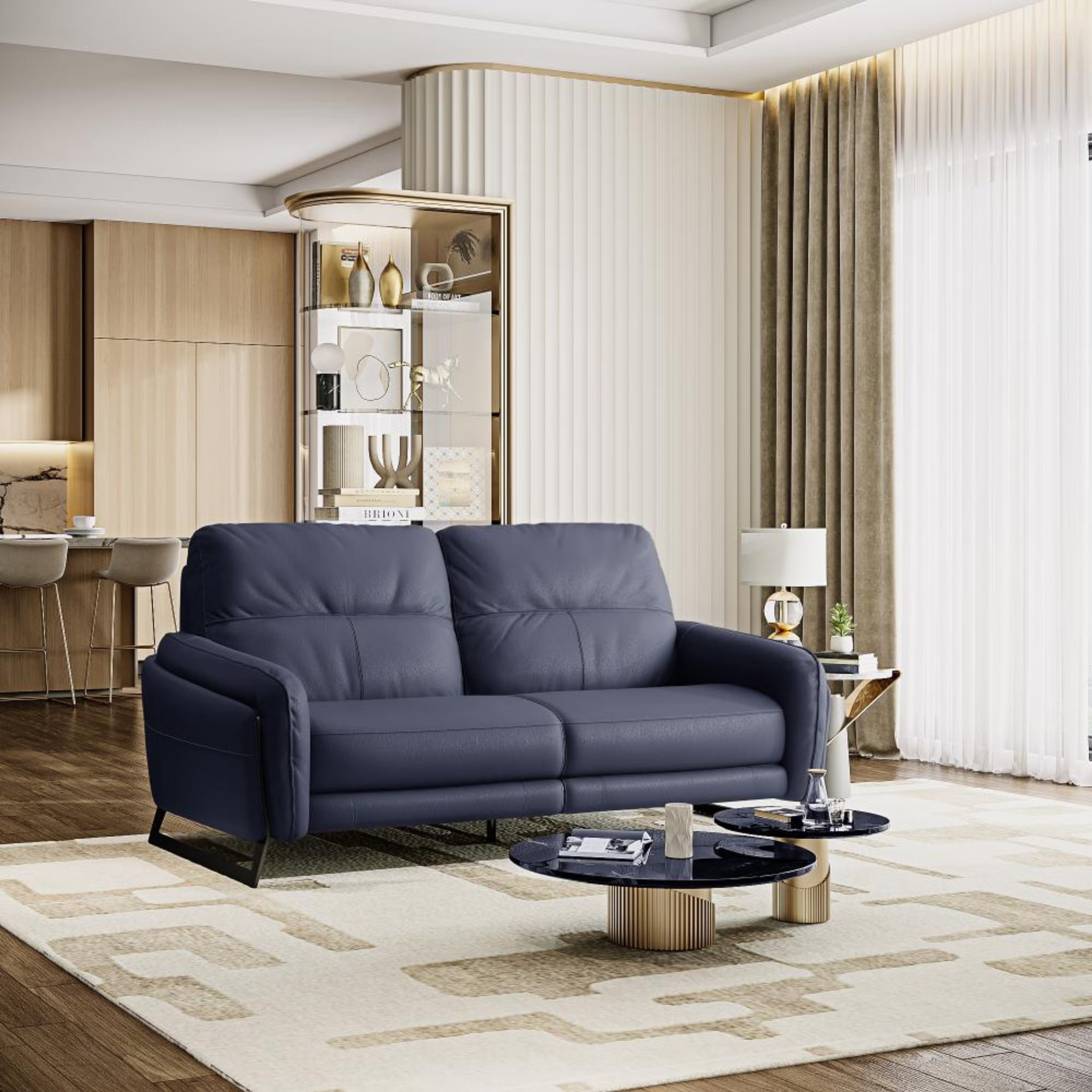 Home 41 Wakefit Todi Sofa Without Motion - Three Seater Regular, Without Motion, 3 Seater, Blue