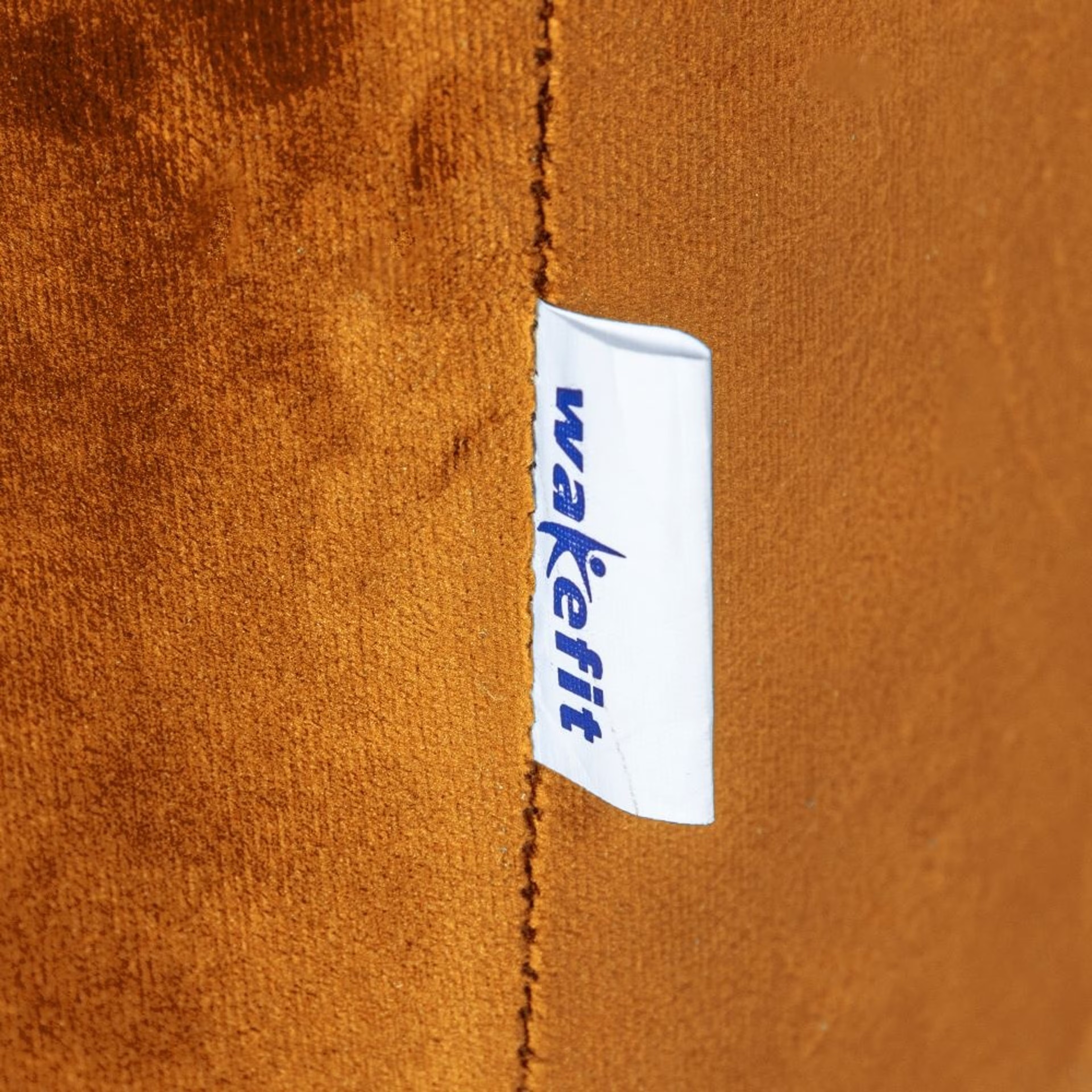 Wakefit Napper Ottoman - Velvet Amber Regular, Without Storage, Ottoman, Amber