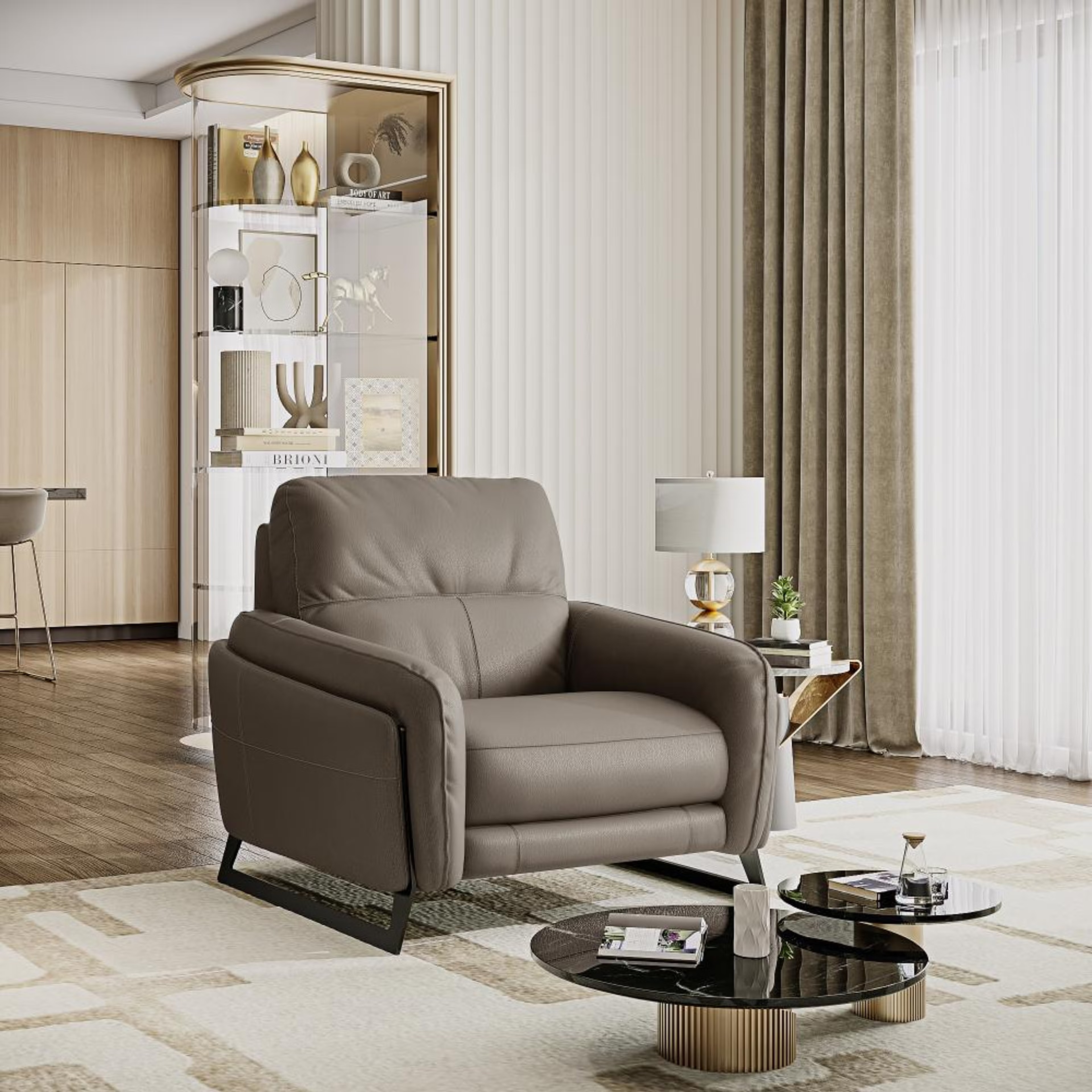 Wakefit Todi Sofa Without Motion - One Seater Regular, Without Motion, 1 Seater, Grey