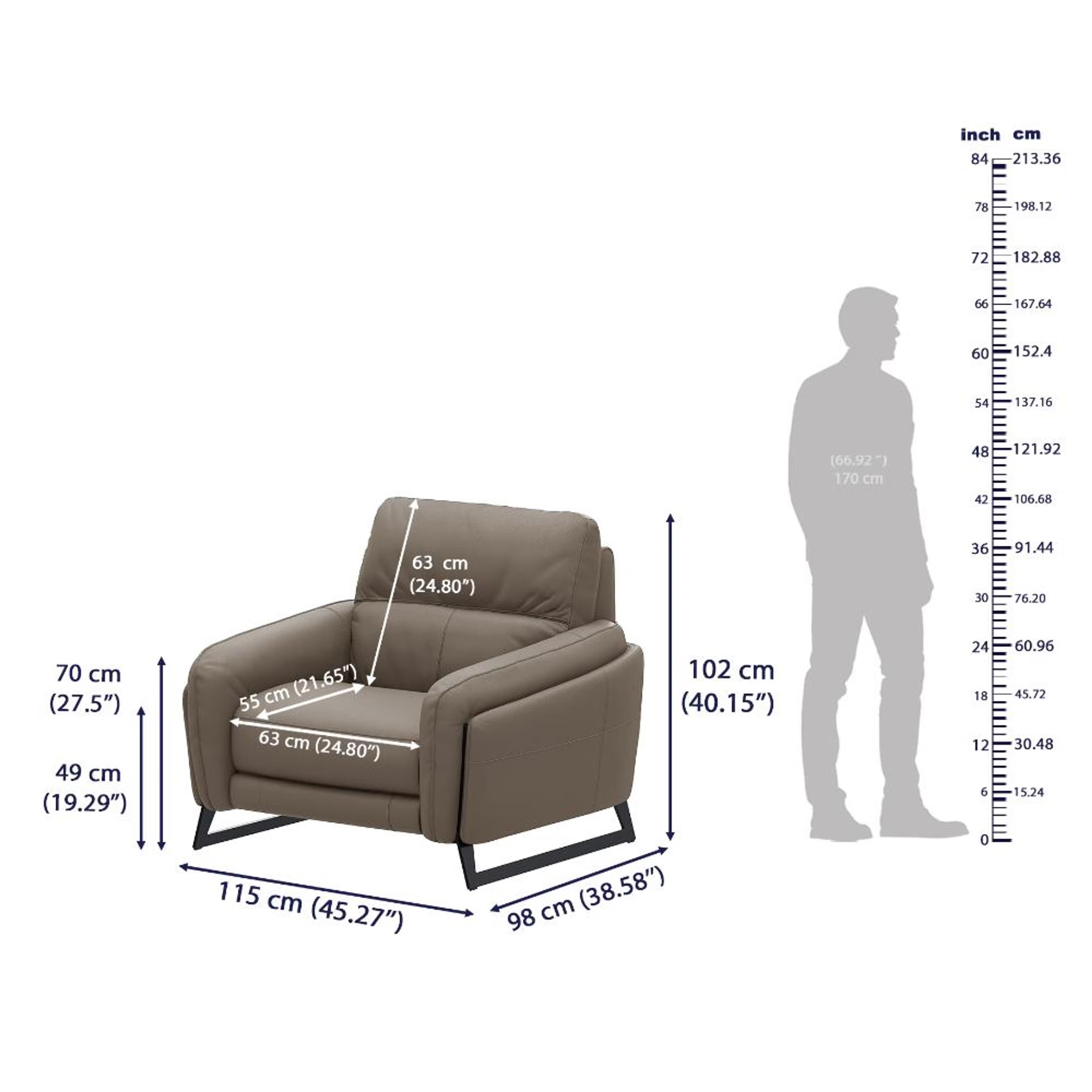 Wakefit Todi Sofa Without Motion - One Seater Regular, Without Motion, 1 Seater, Grey 7 Wakefit Todi Sofa Without Motion - One Seater Regular, Without Motion, 1 Seater, Grey