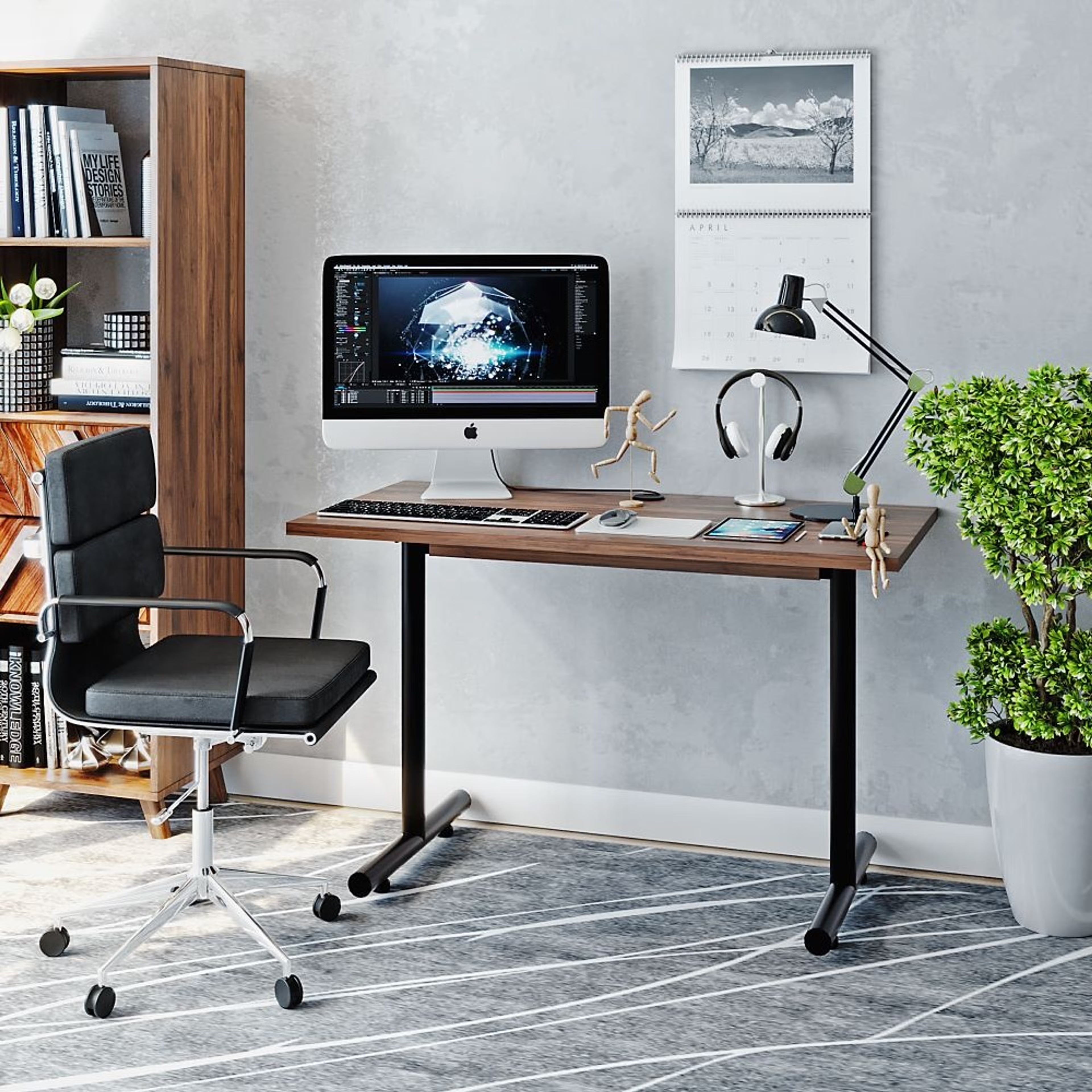 Wakefit Shea Study Table Columbian Walnut