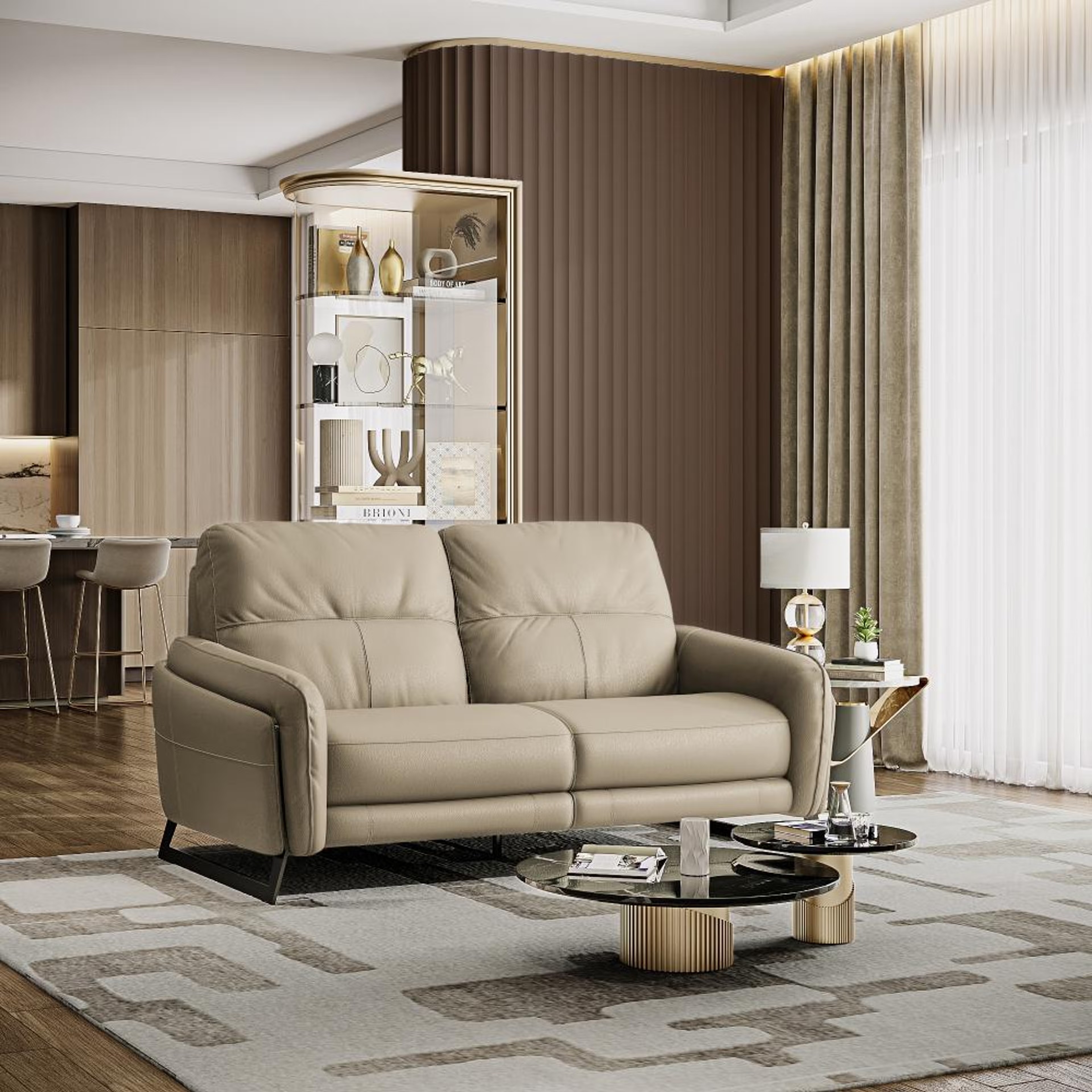 Wakefit Todi Sofa Without Motion - Two Seater Regular, Without Motion, 2 Seater, Beige