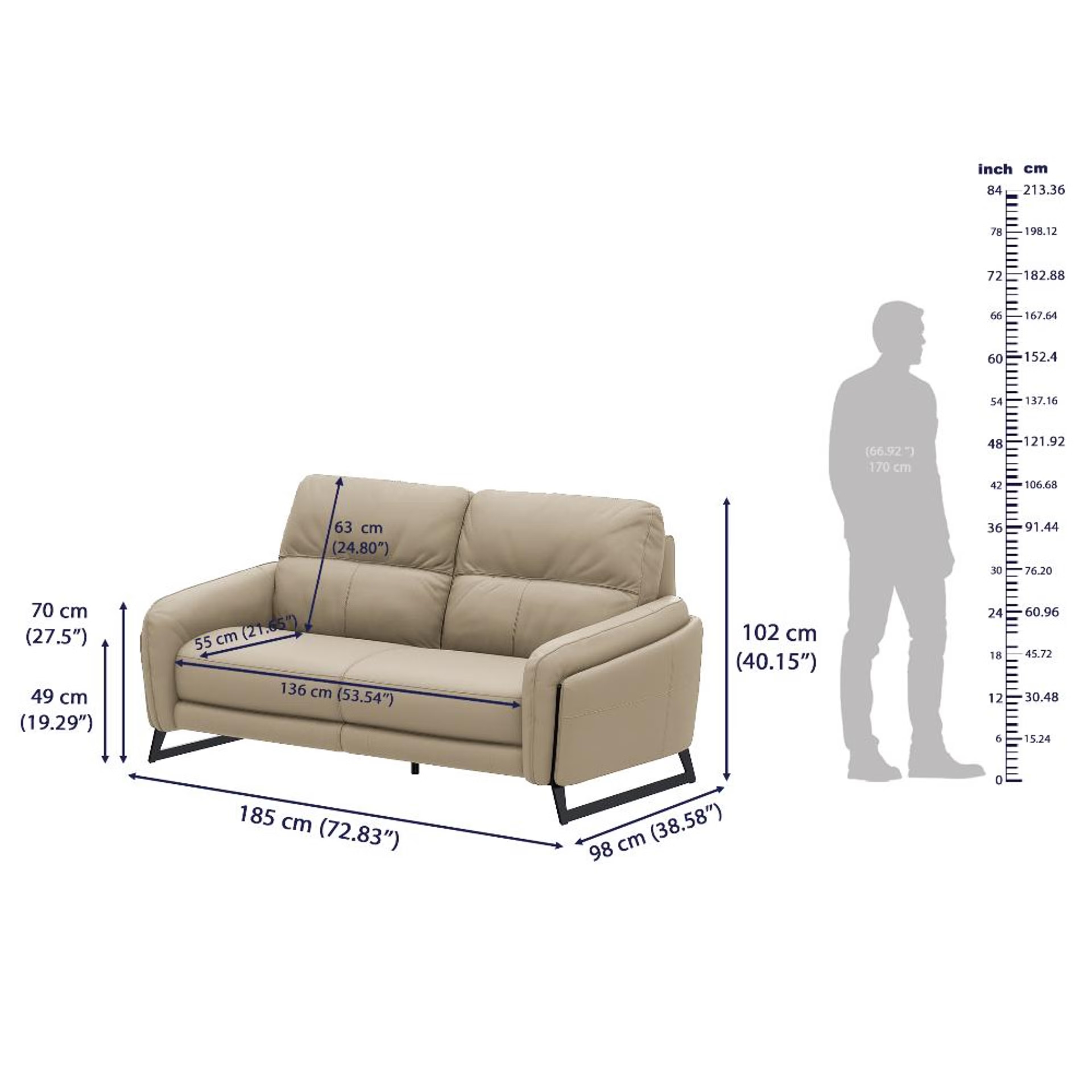 Wakefit Todi Sofa Without Motion - Two Seater Regular, Without Motion, 2 Seater, Beige 7 Wakefit Todi Sofa Without Motion - Two Seater Regular, Without Motion, 2 Seater, Beige