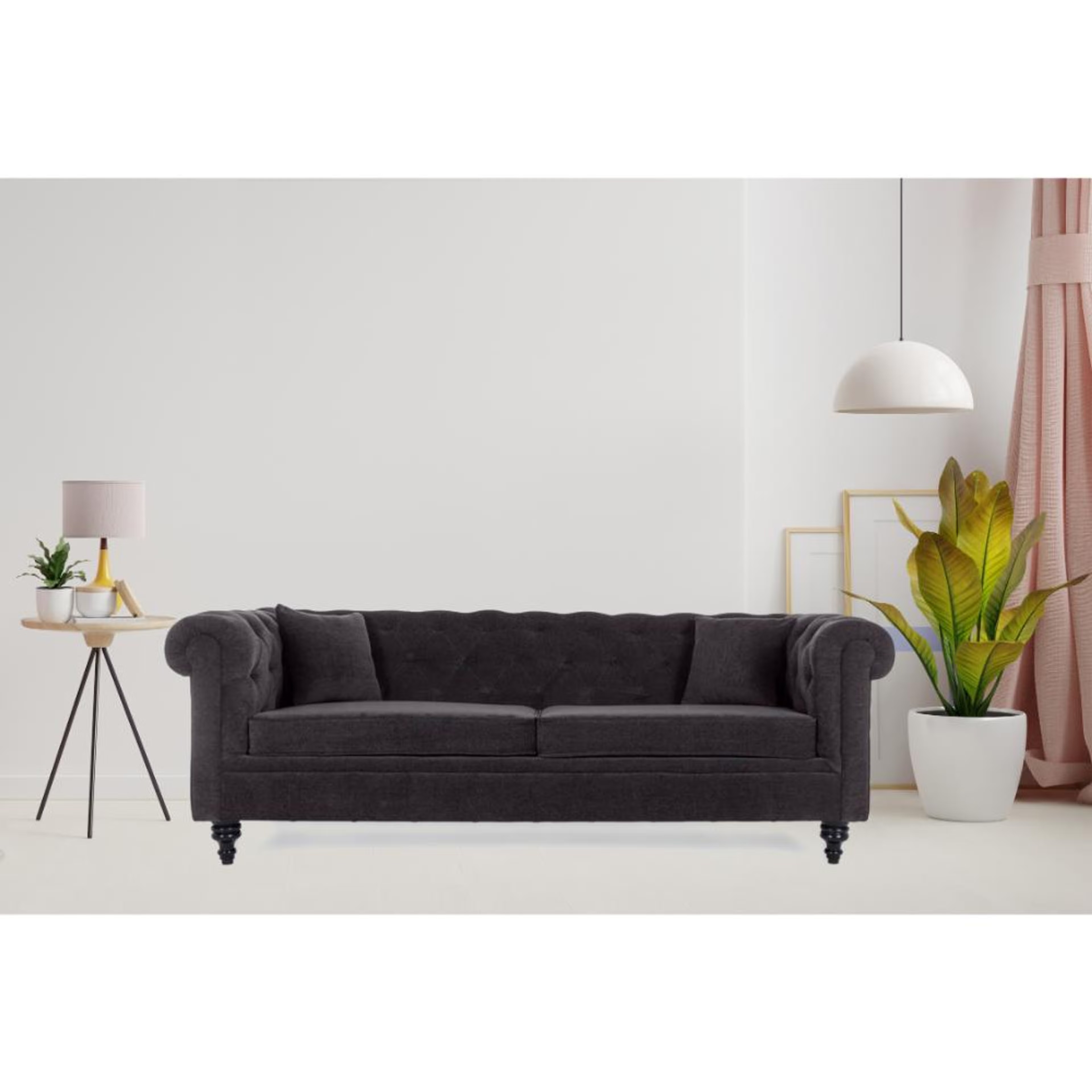 Wakefit Havana Sofa - Three Seater Smoke Grey 3 Seater, Smoke Grey