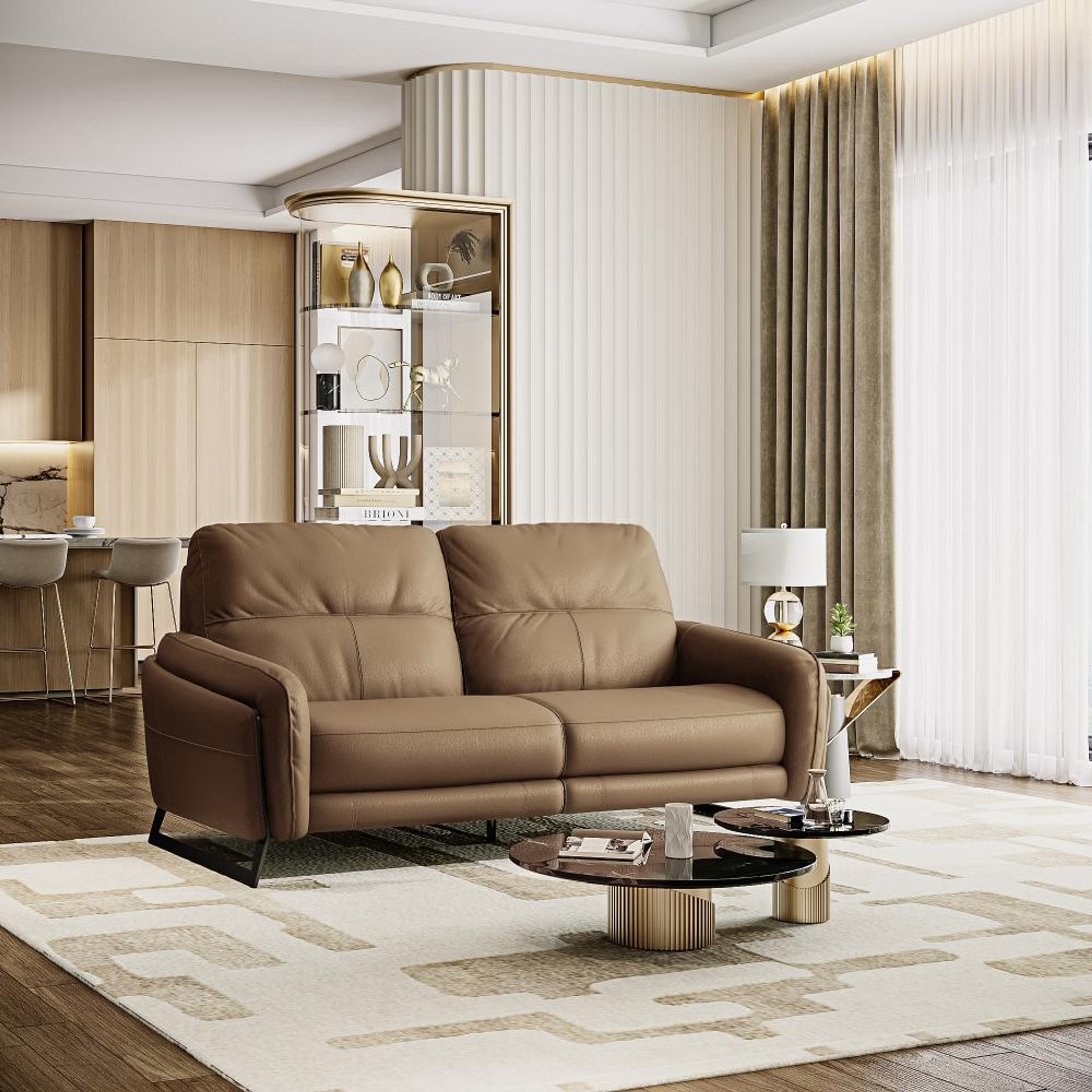 Home 27 Wakefit Todi Sofa Without Motion - Three Seater Regular, Without Motion, 3 Seater, Cappuccino