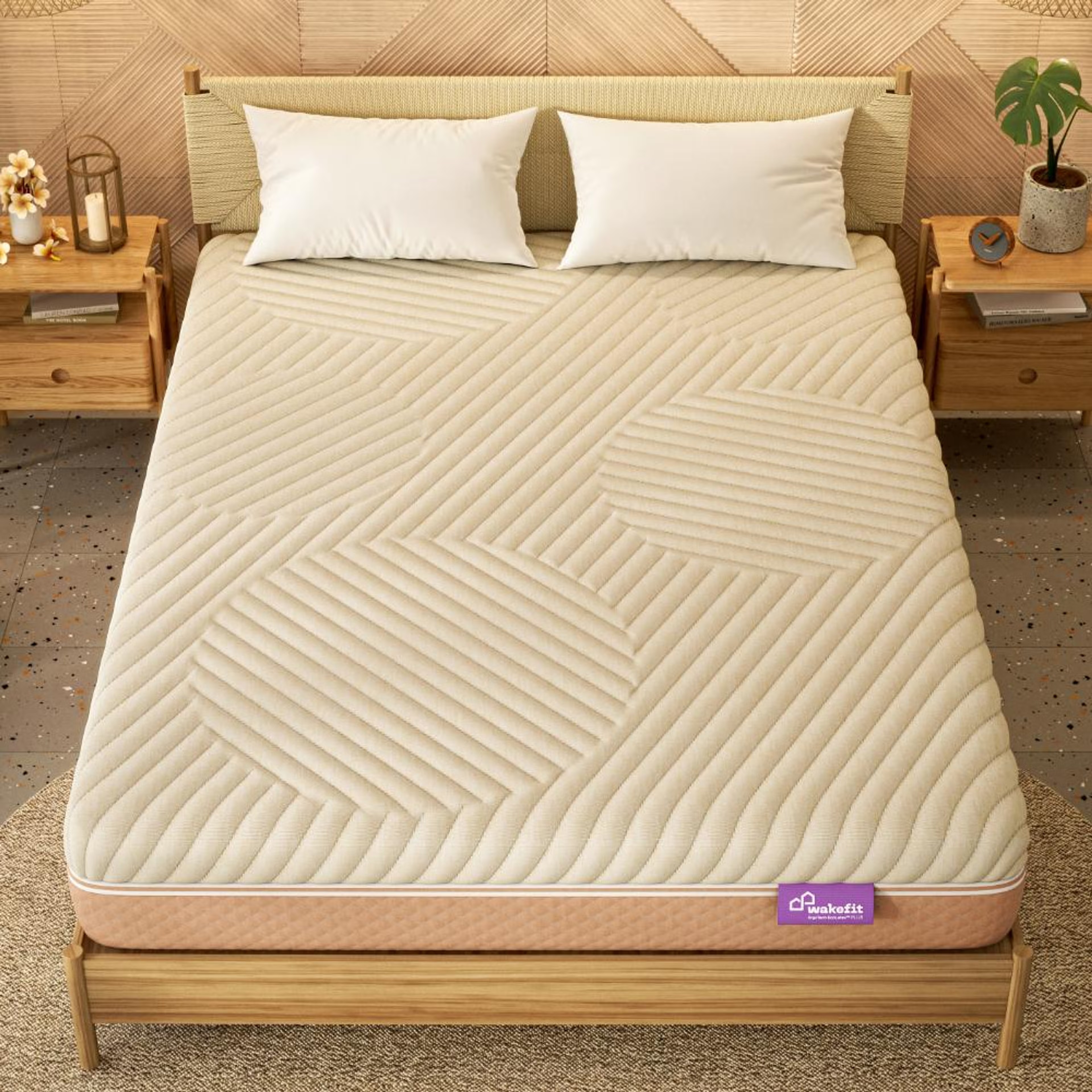 Home 48 Wakefit ErgoTech EcoLatex Plus Mattress Custom - 72" x 24" x 10" - 1.83m x 61.0cm x 25.4cm