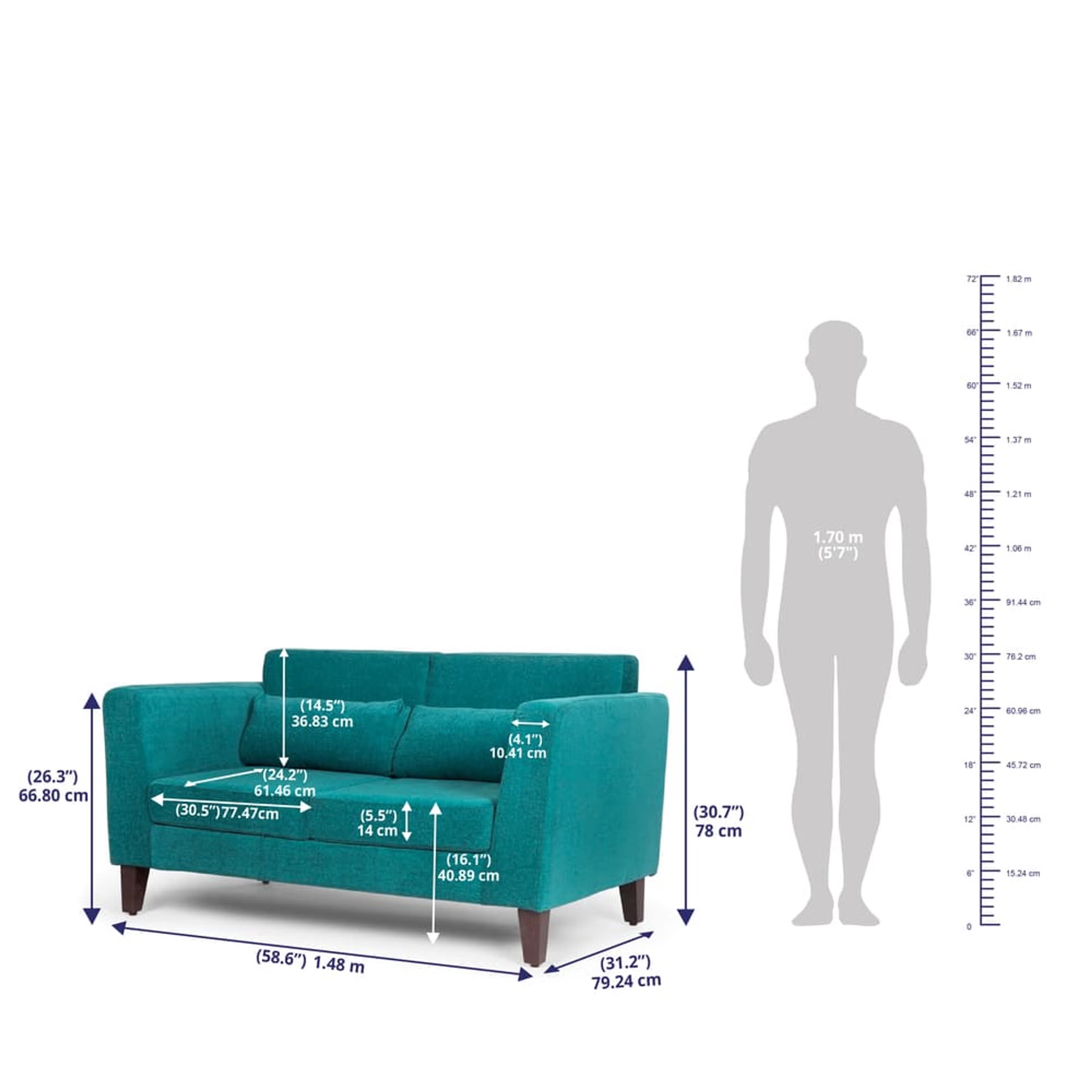 Wakefit SnoozePro Sofa Set (2+1+1) Regular, 2 Seater + 1 Seater + 1 Seater, Malibu Green 7 Wakefit SnoozePro Sofa Set (2+1+1) Regular, 2 Seater + 1 Seater + 1 Seater, Malibu Green