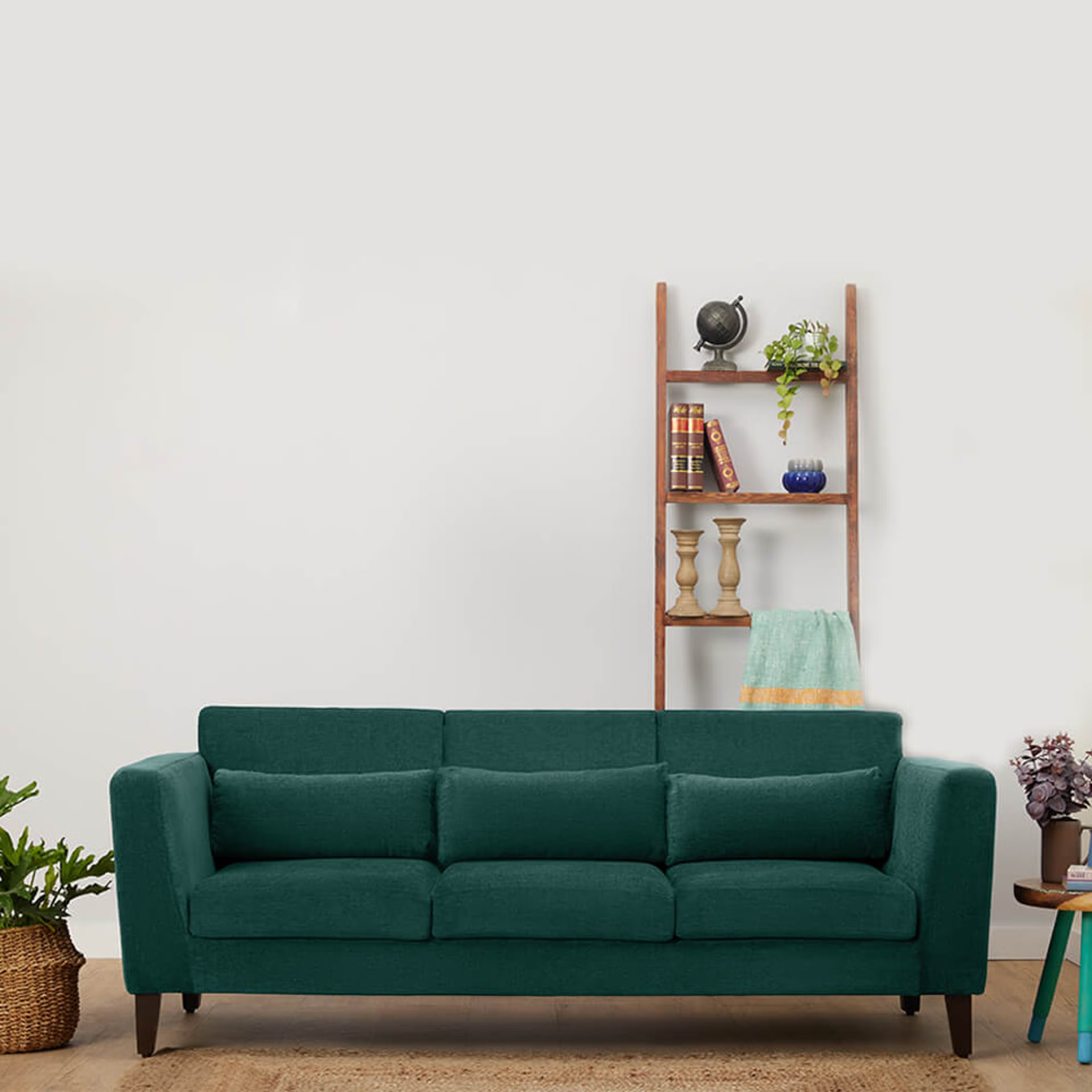 Wakefit SnoozePro Sofa Set (3+1+1) Regular, 3 Seater + 1 Seater + 1 Seater, Malibu Green