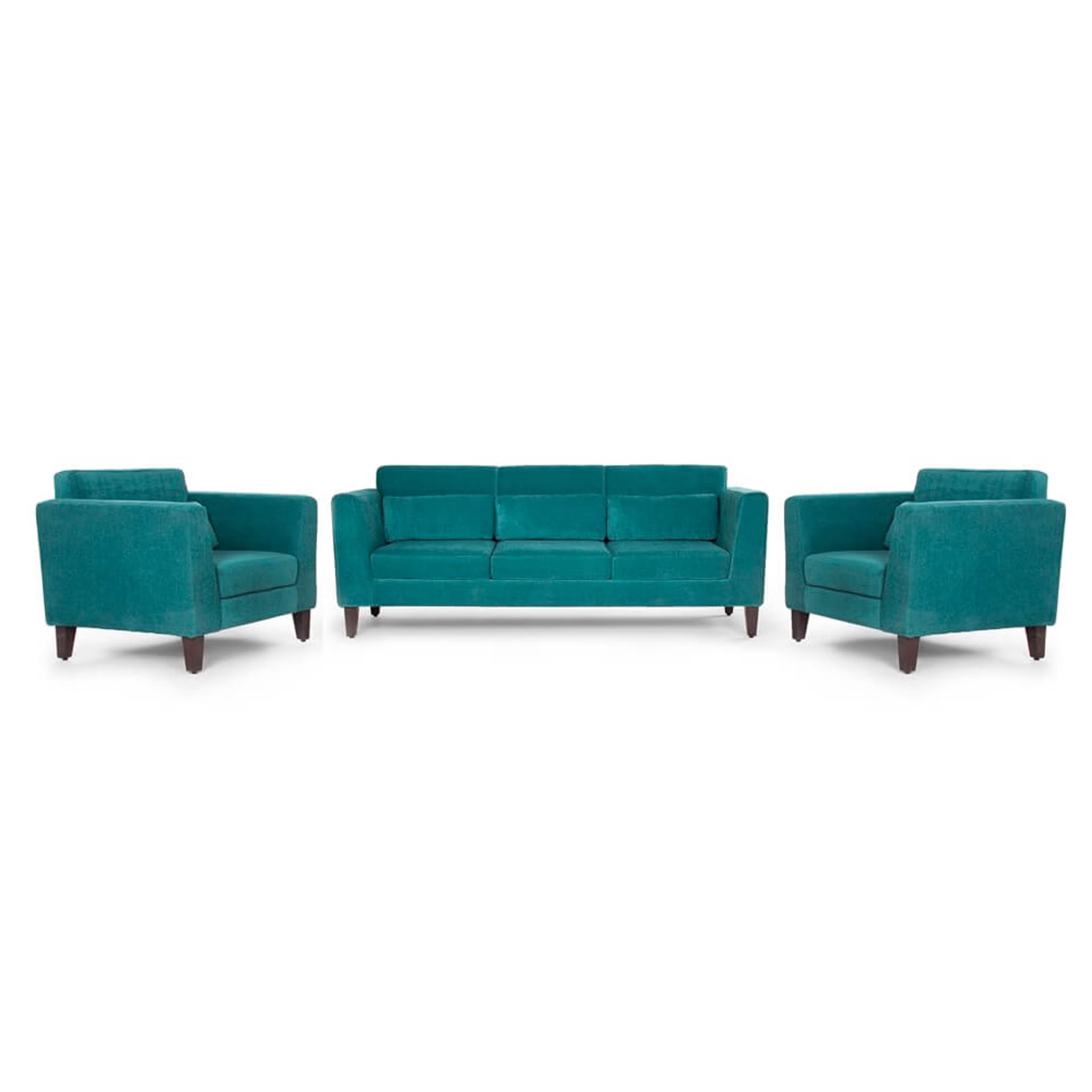 Wakefit SnoozePro Sofa Set (3+1+1) Regular, 3 Seater + 1 Seater + 1 Seater, Malibu Green