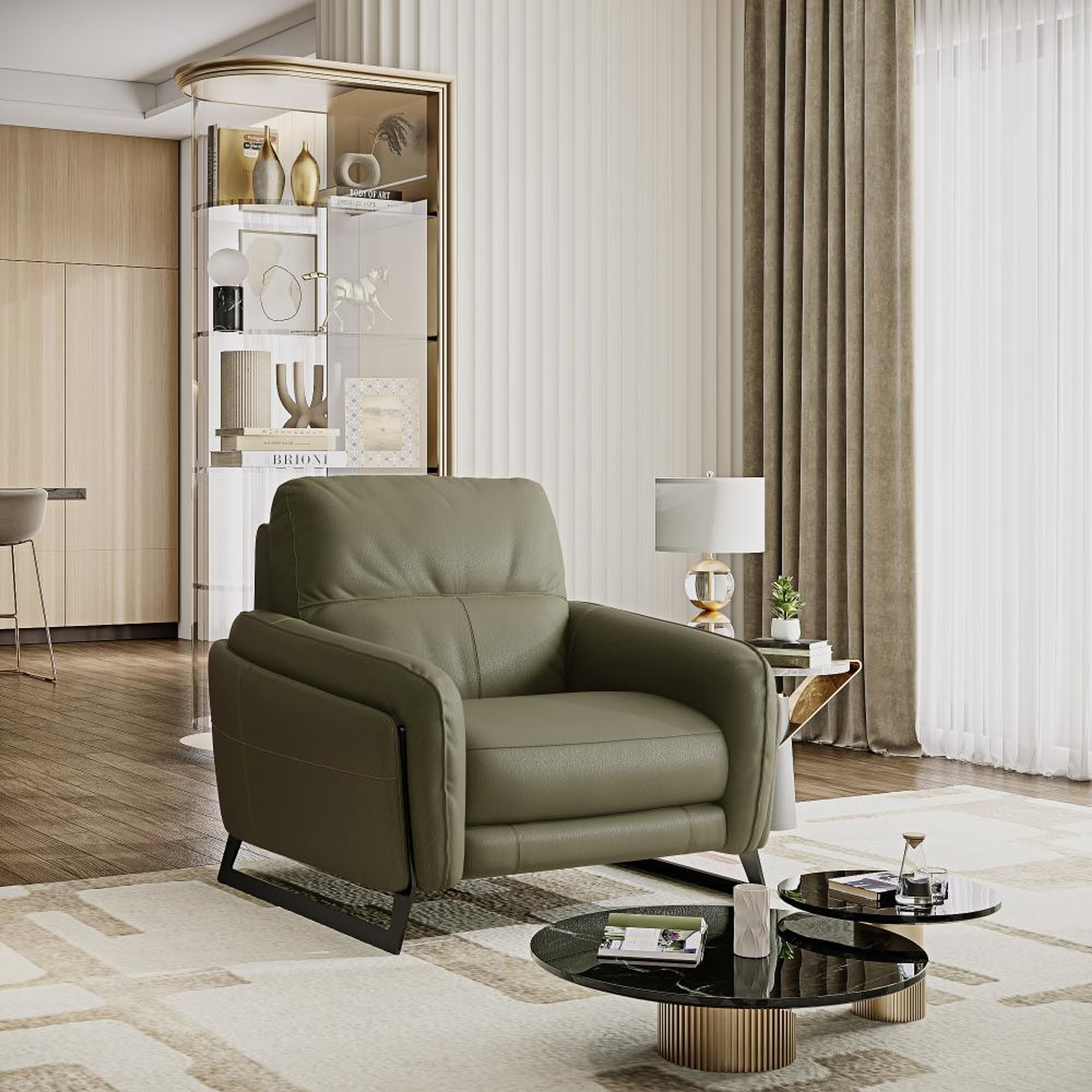 Wakefit Todi Sofa Without Motion - One Seater Regular, Without Motion, 1 Seater, Green